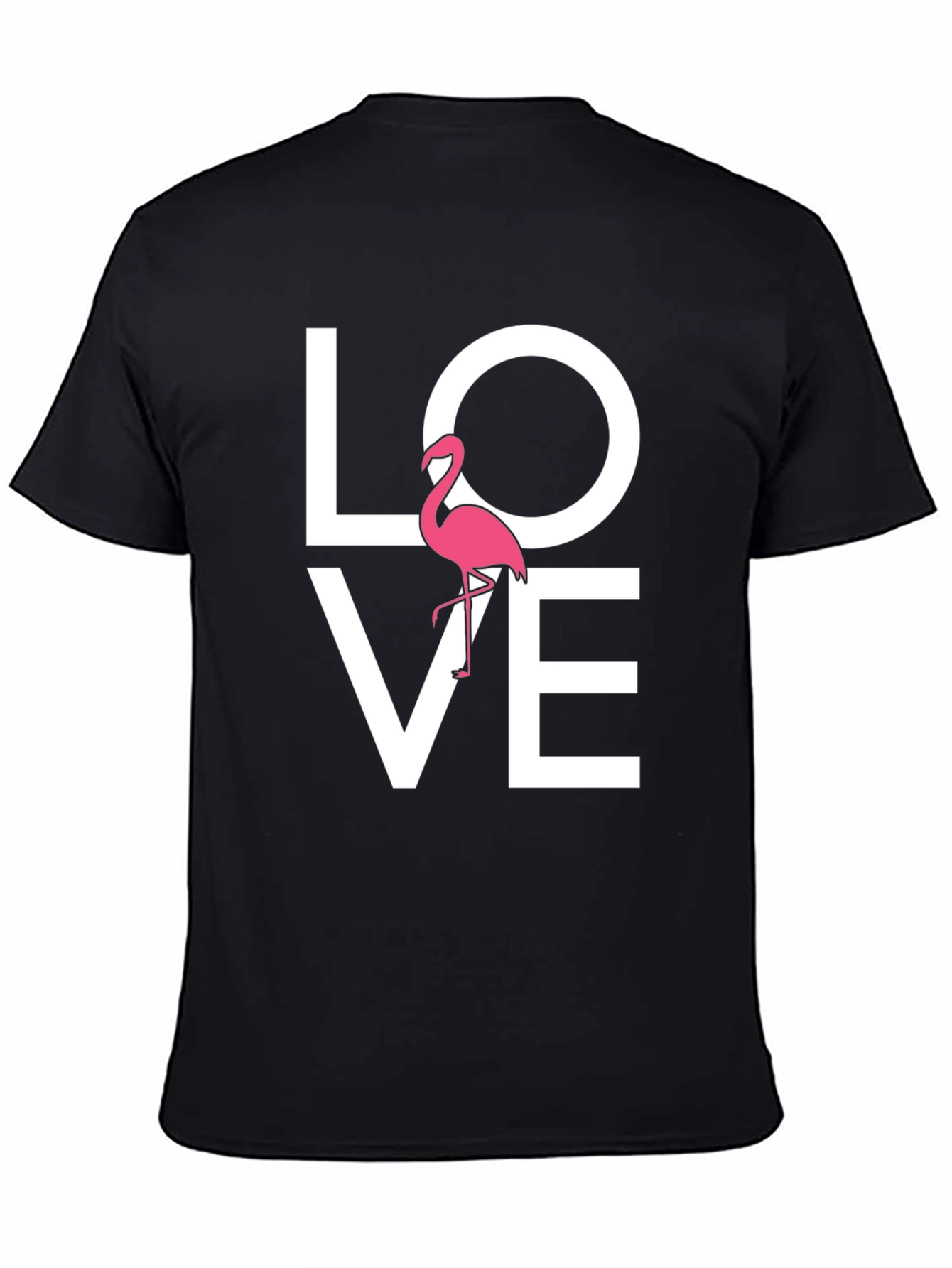 Love Flamingo Graphic Tee - Mens Black T-Shirt
