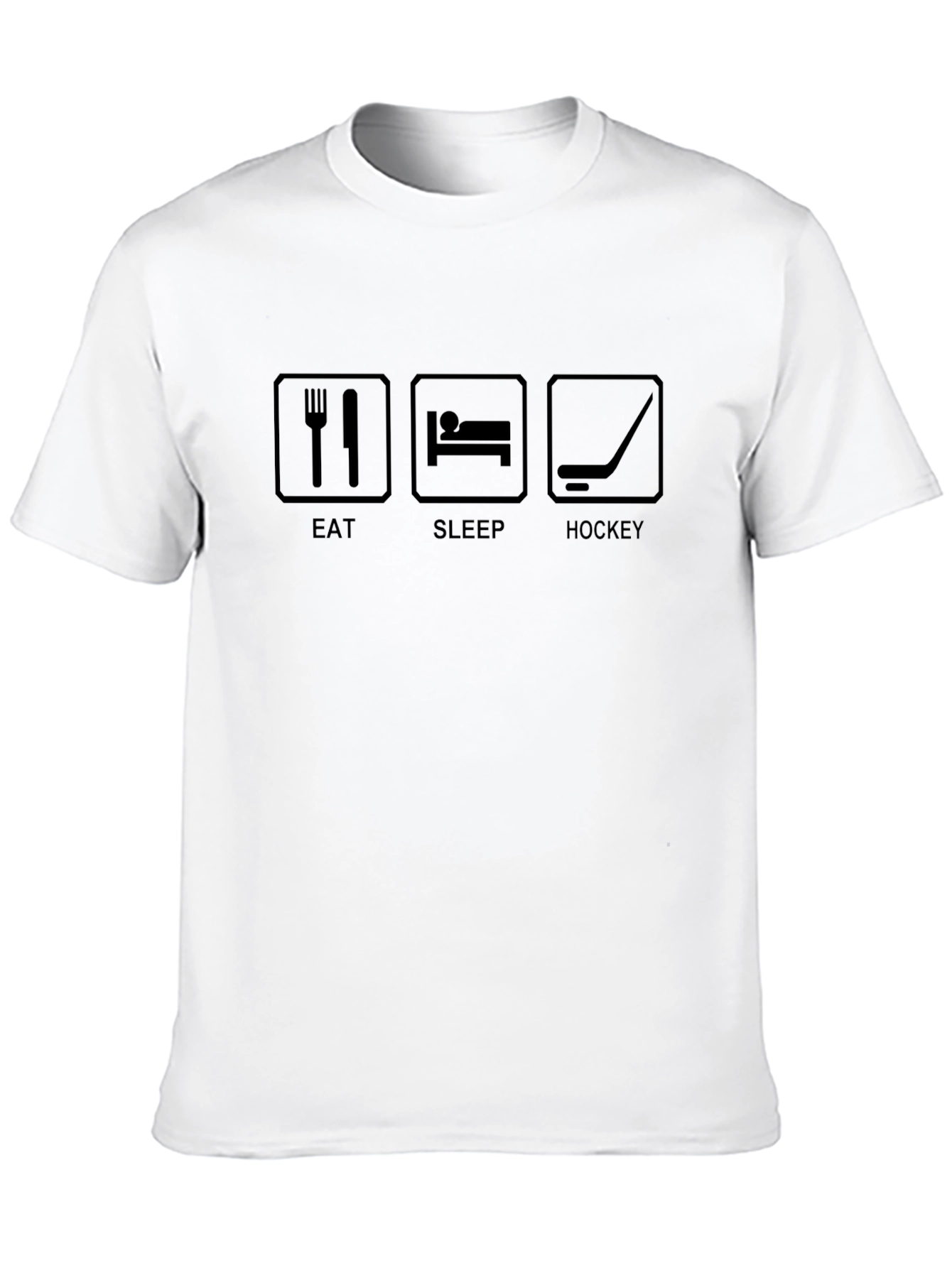 Eat Sleep Hockey T-Shirt - Black Graphic Tee