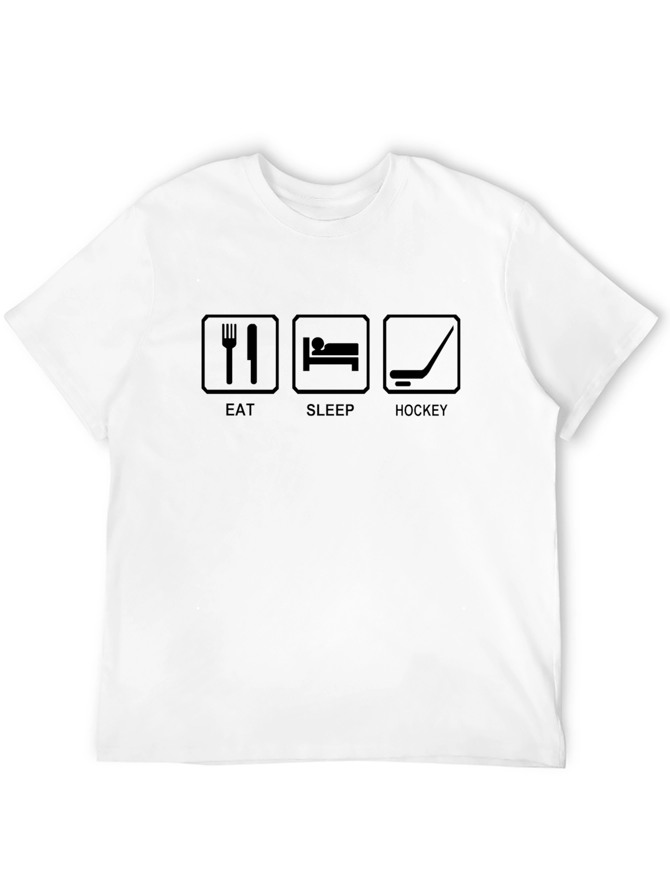 Eat Sleep Hockey T-Shirt - Black Graphic Tee