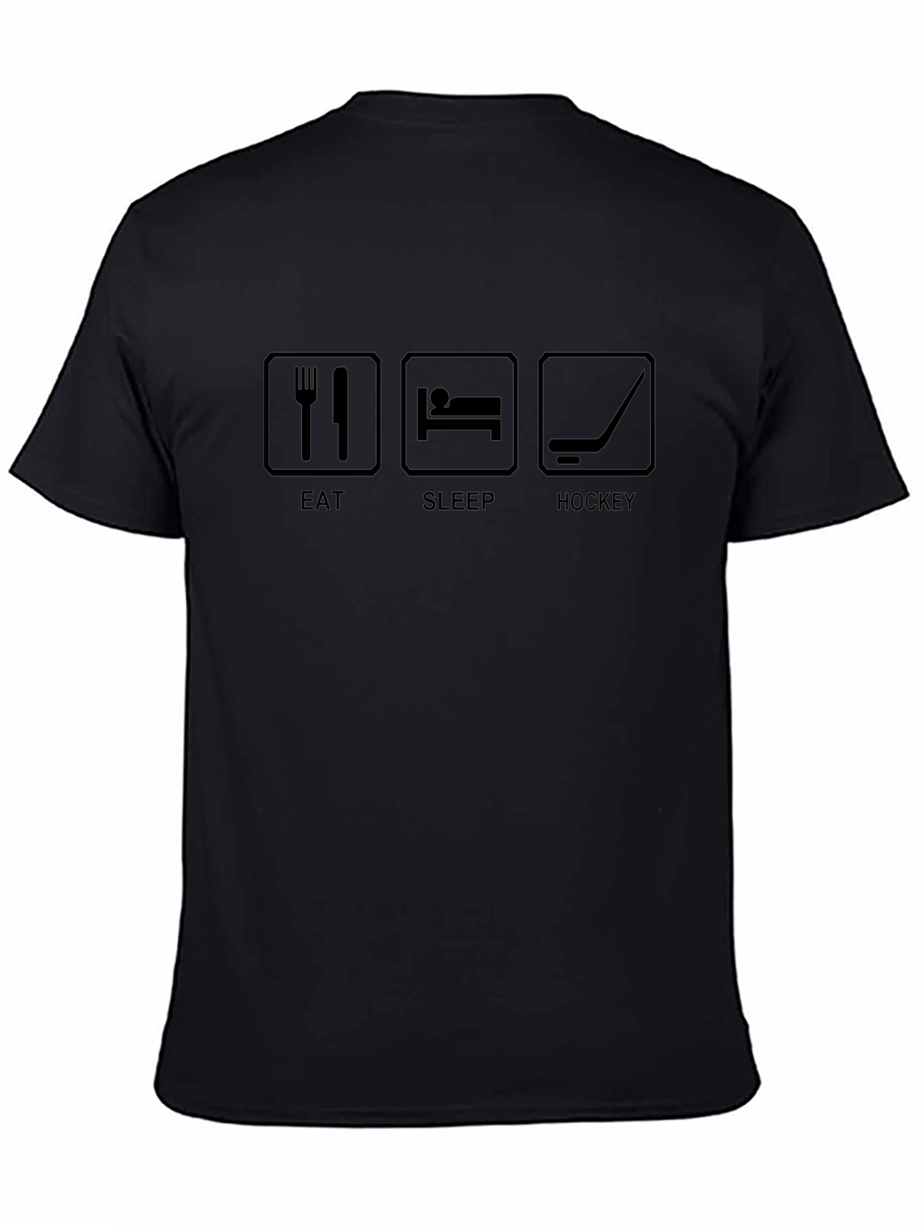 Eat Sleep Hockey T-Shirt - Black Graphic Tee