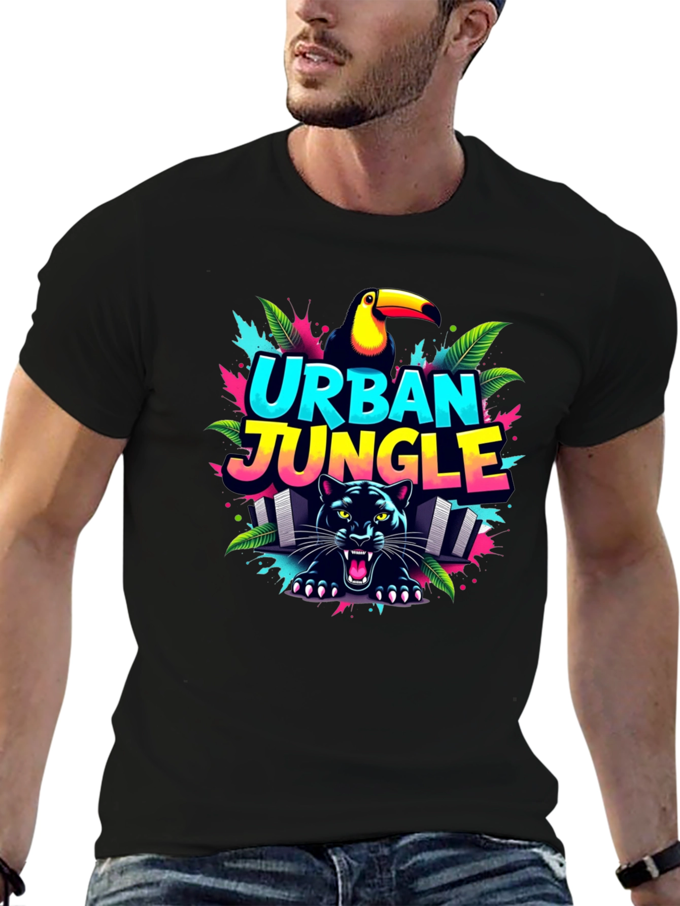Urban Jungle Graphic Tee - Black