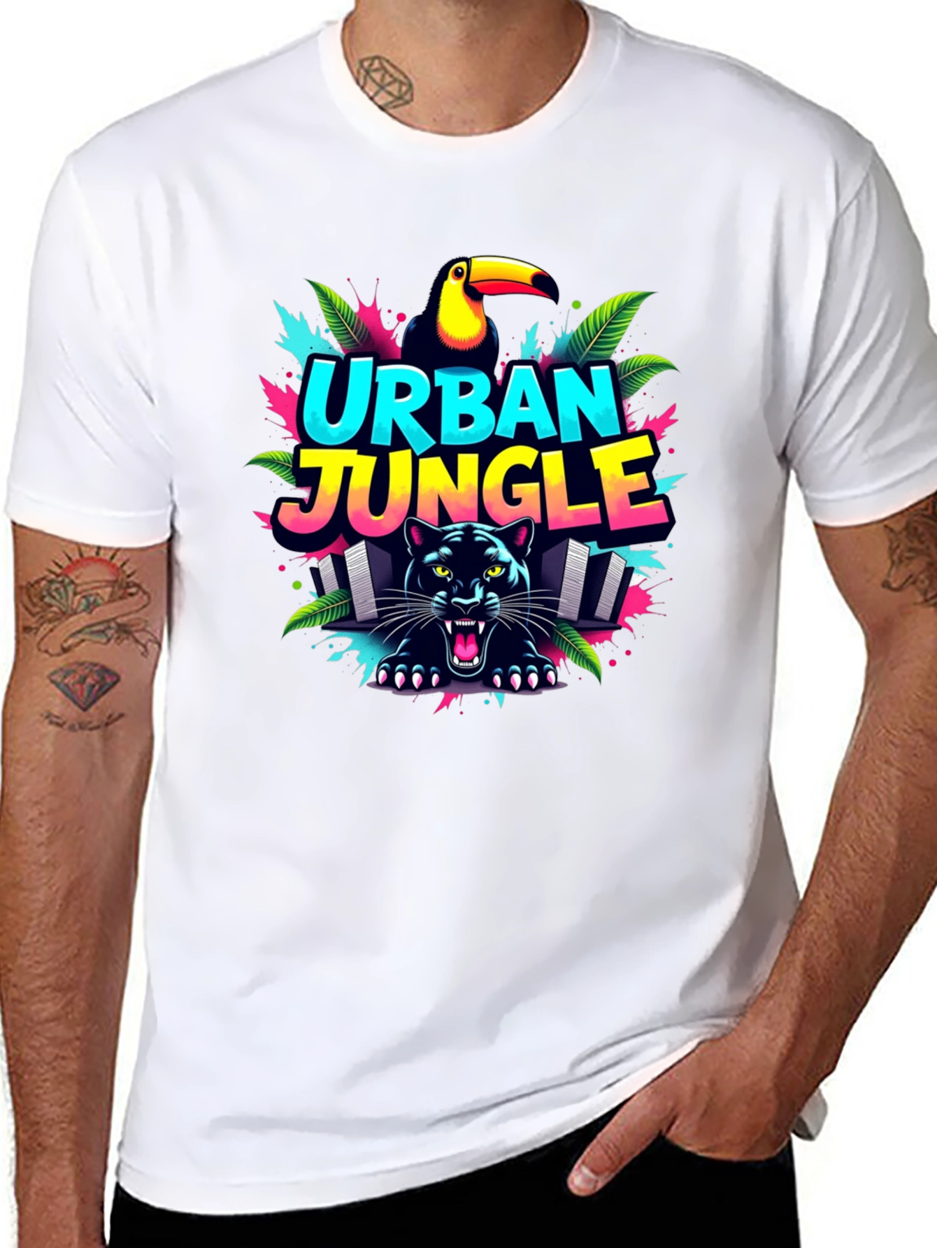 Urban Jungle Graphic Tee - Black