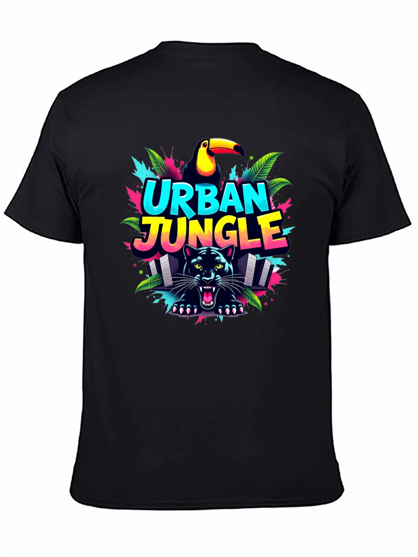 Urban Jungle Graphic Tee - Black