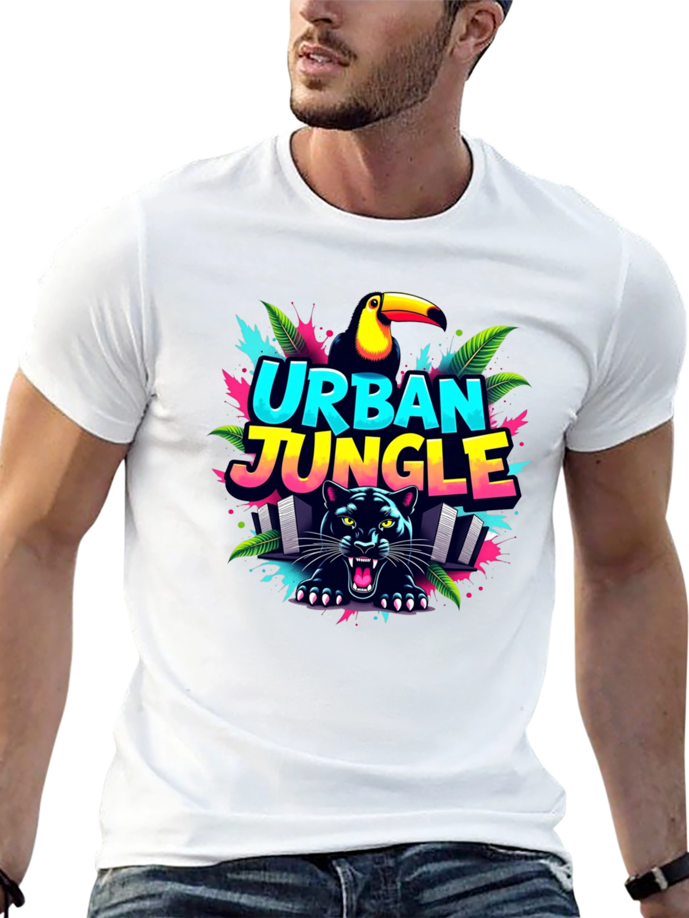 Urban Jungle Graphic Tee - Black