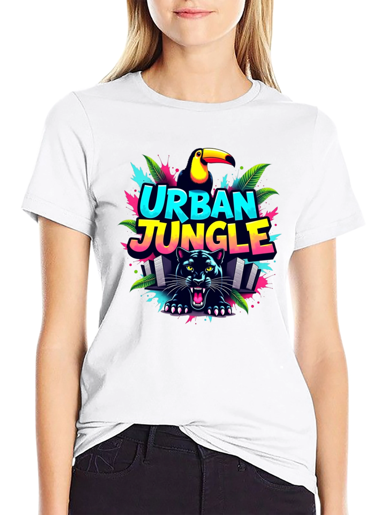 Urban Jungle Graphic Tee - Black