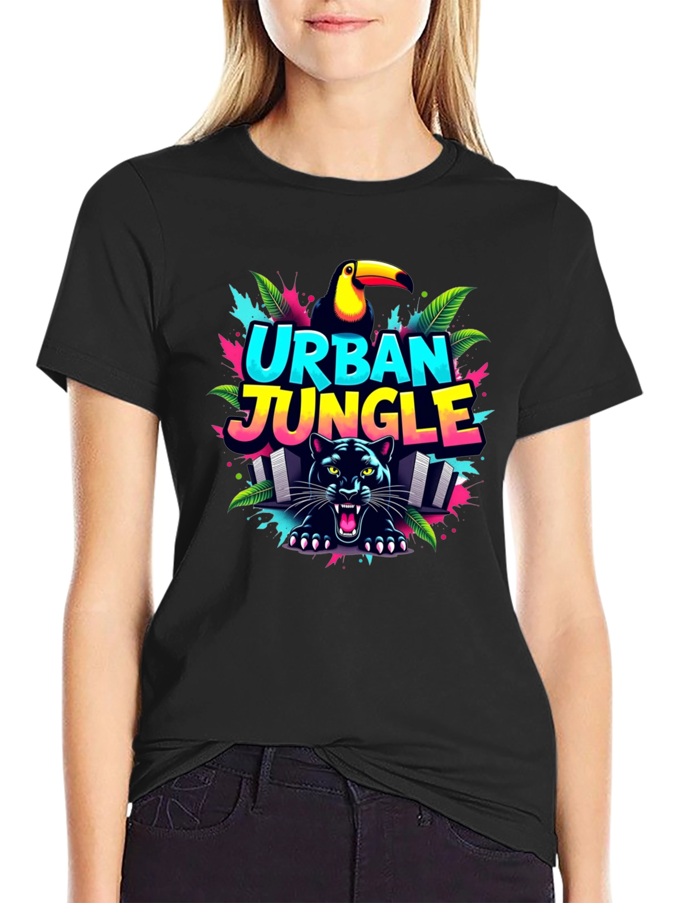 Urban Jungle Graphic Tee - Black