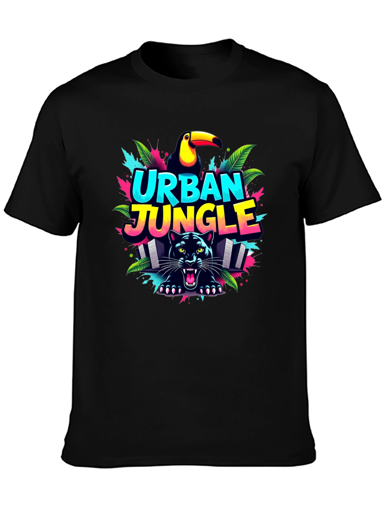 Urban Jungle Graphic Tee - Black