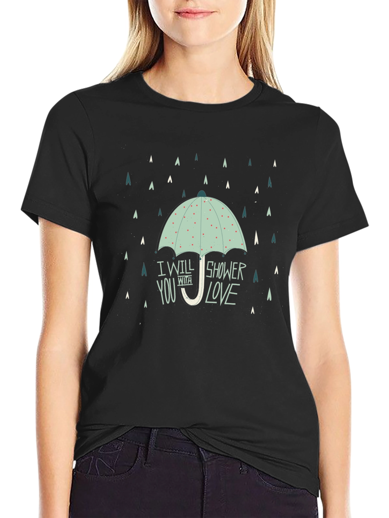 Shower With Love Graphic Tee - Black
