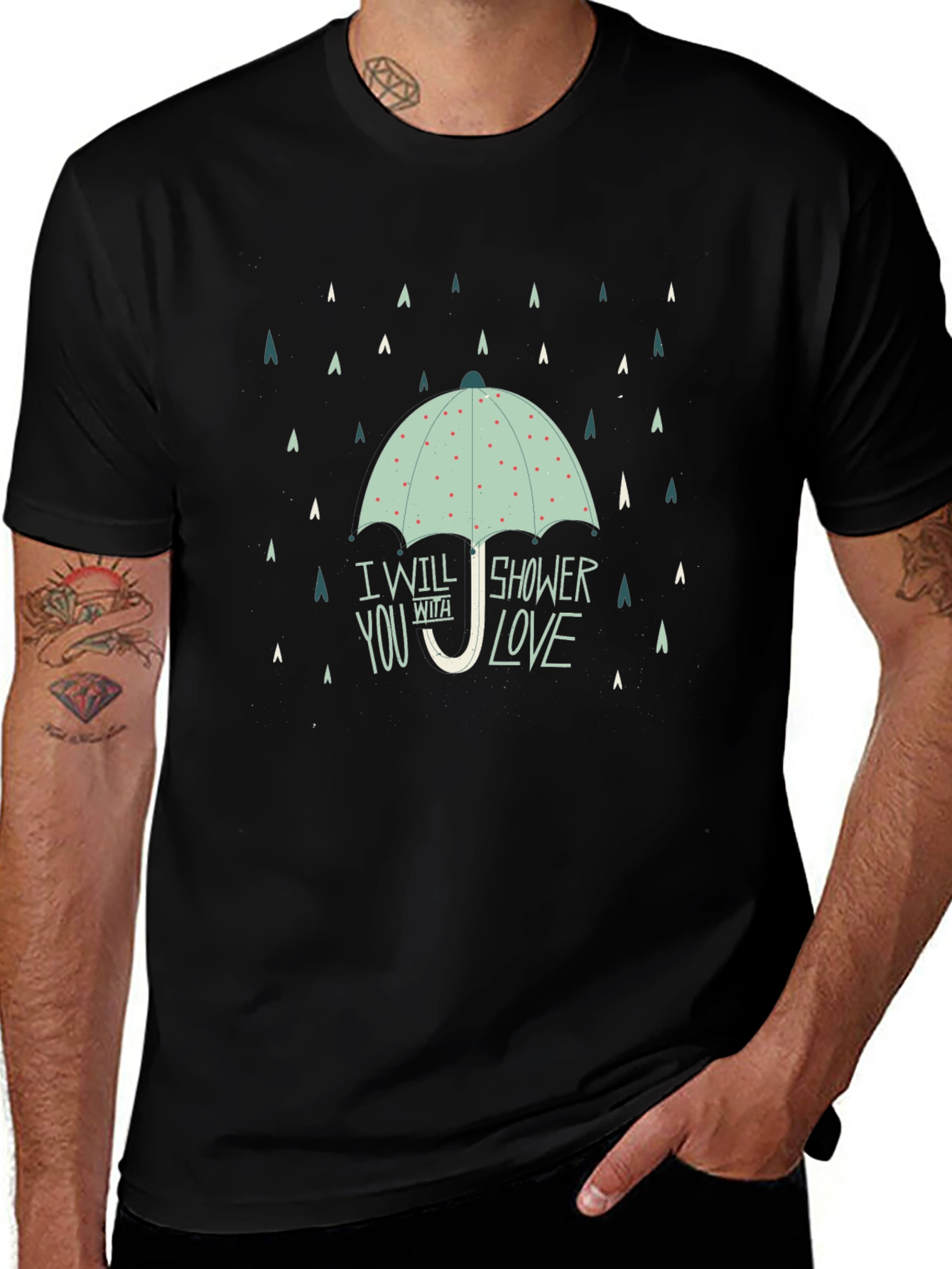 Shower With Love Graphic Tee - Black