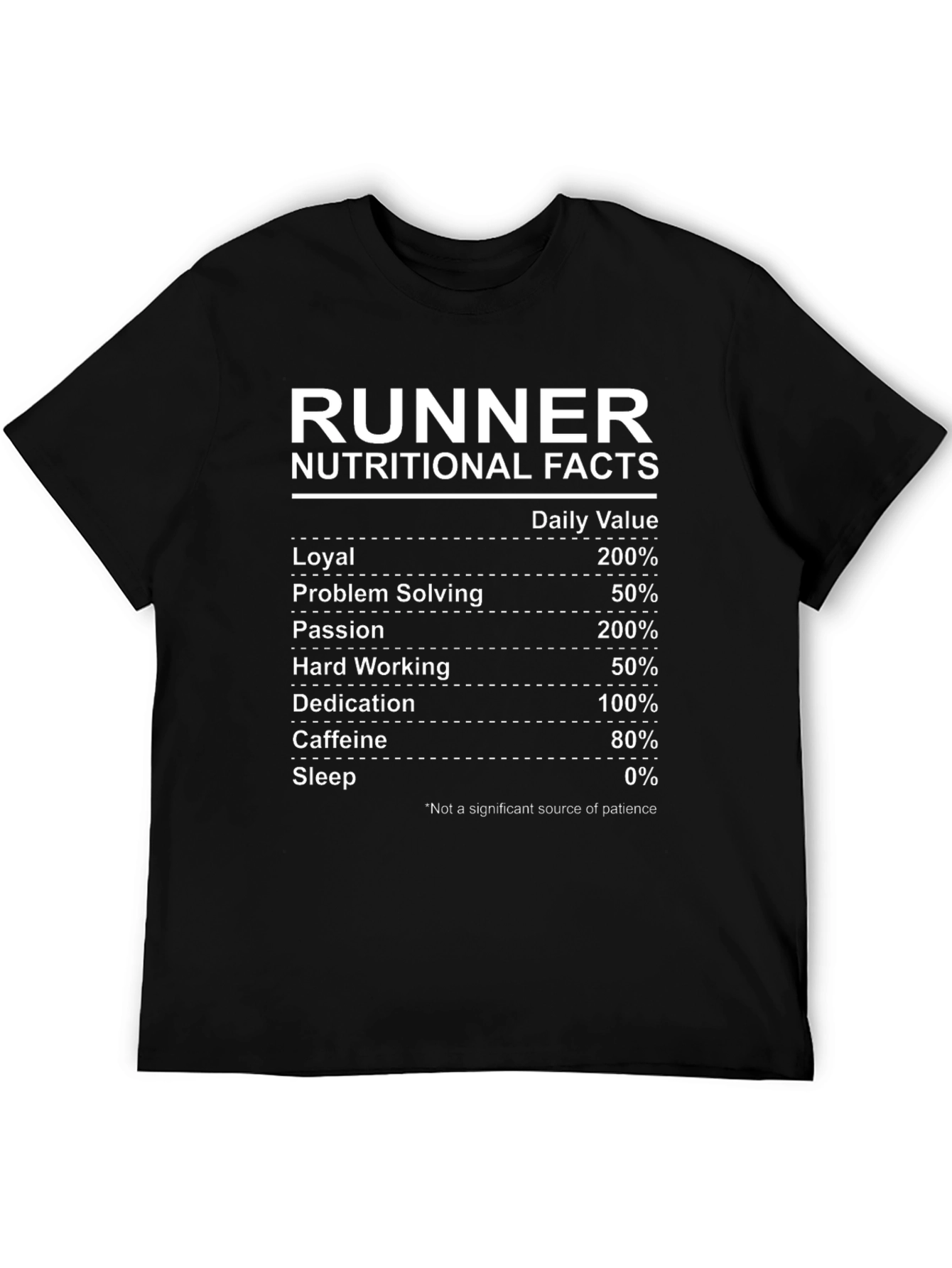 Runner Nutritional Facts Graphic Tee - Black Cotton