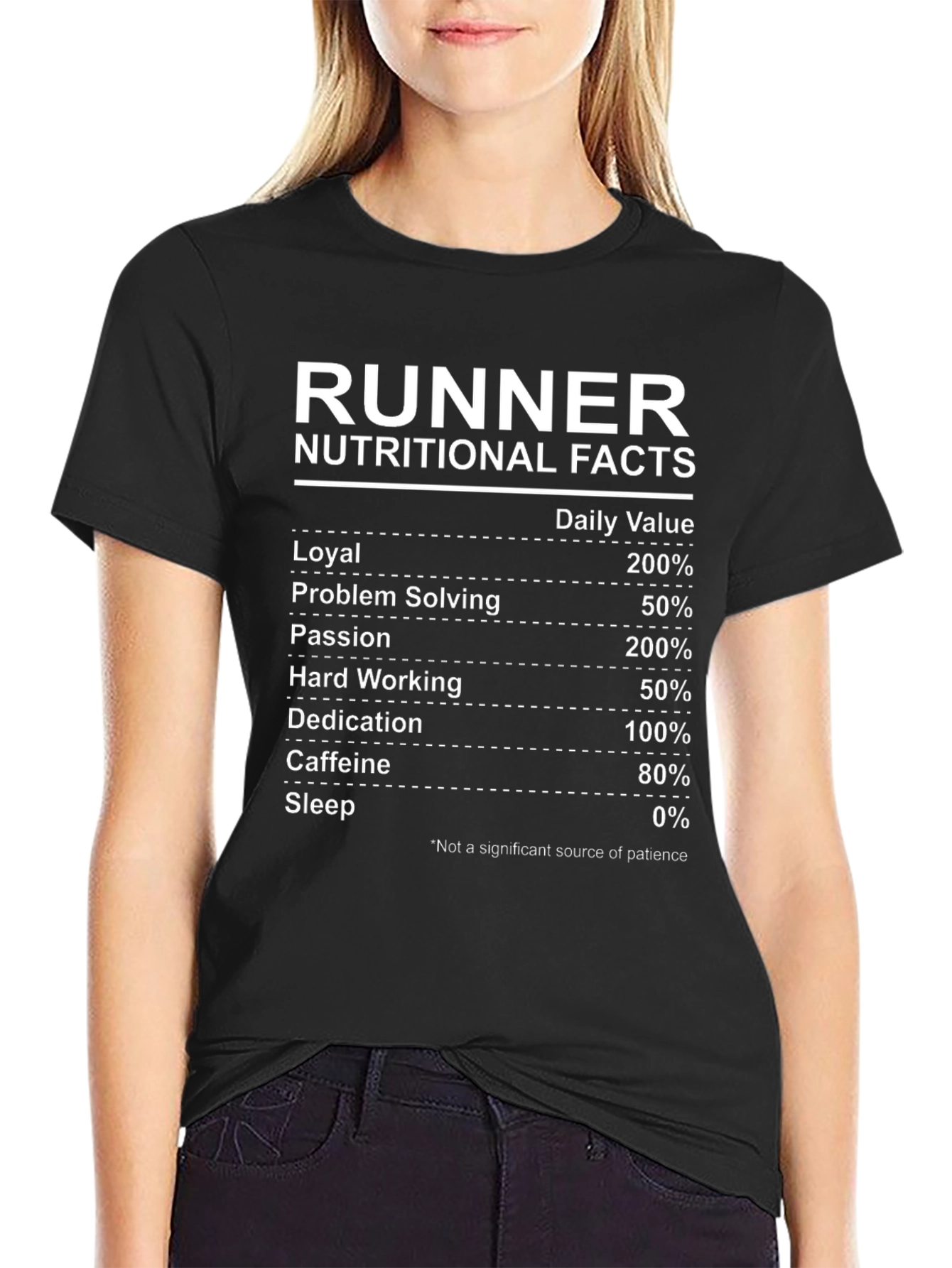 Runner Nutritional Facts Graphic Tee - Black Cotton