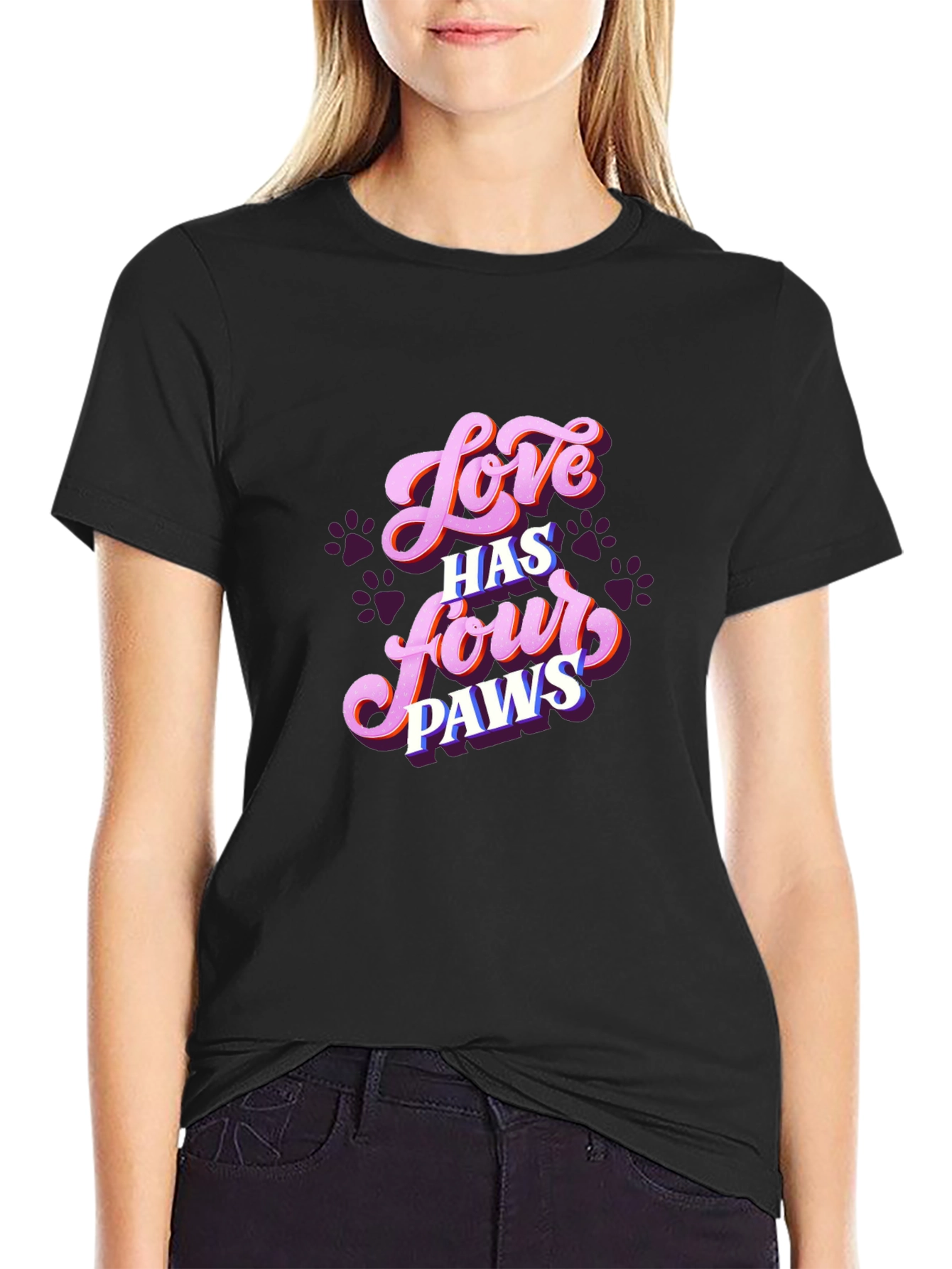 Love Has Four Paws Black Tee