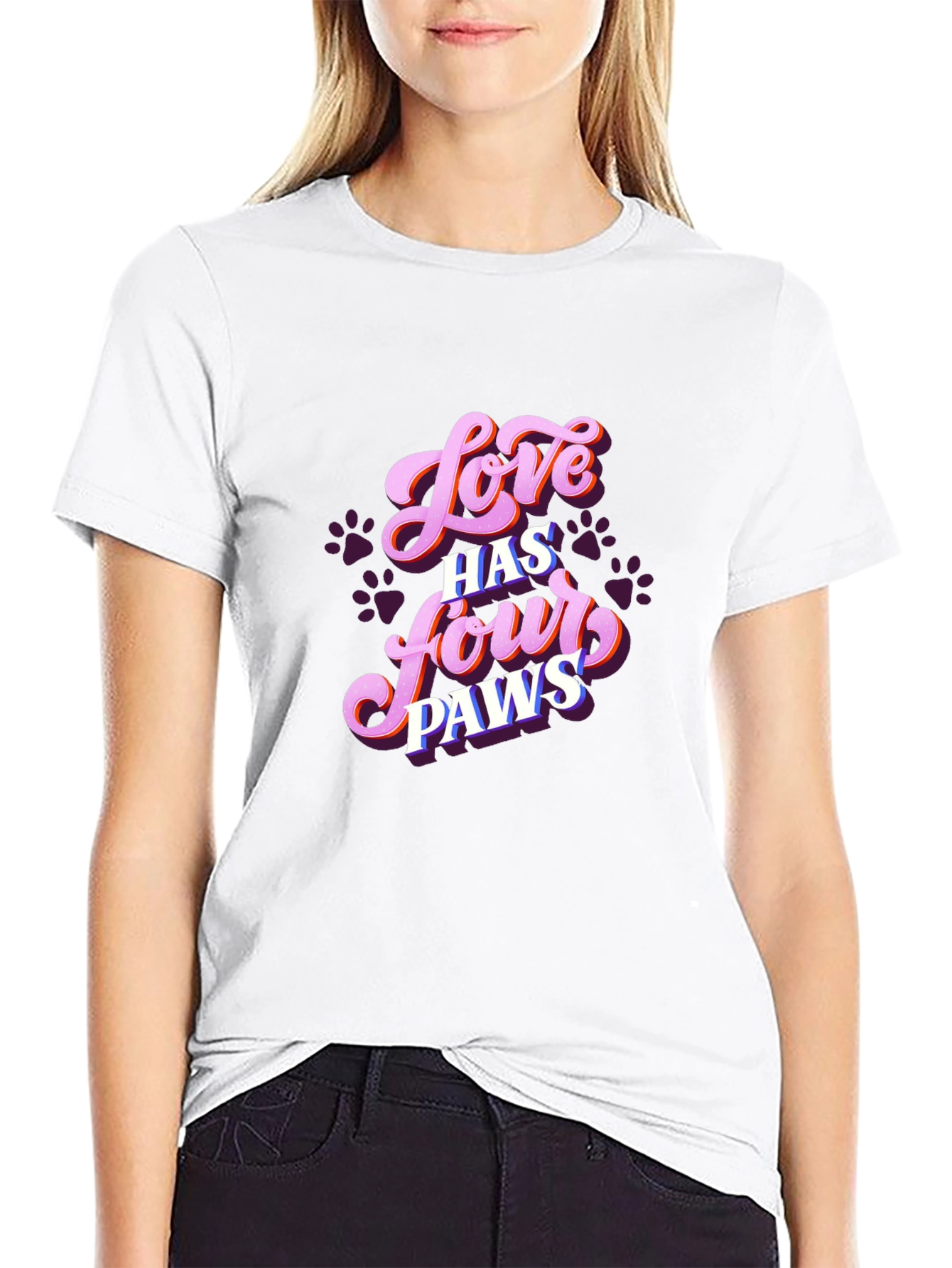 Love Has Four Paws Black Tee