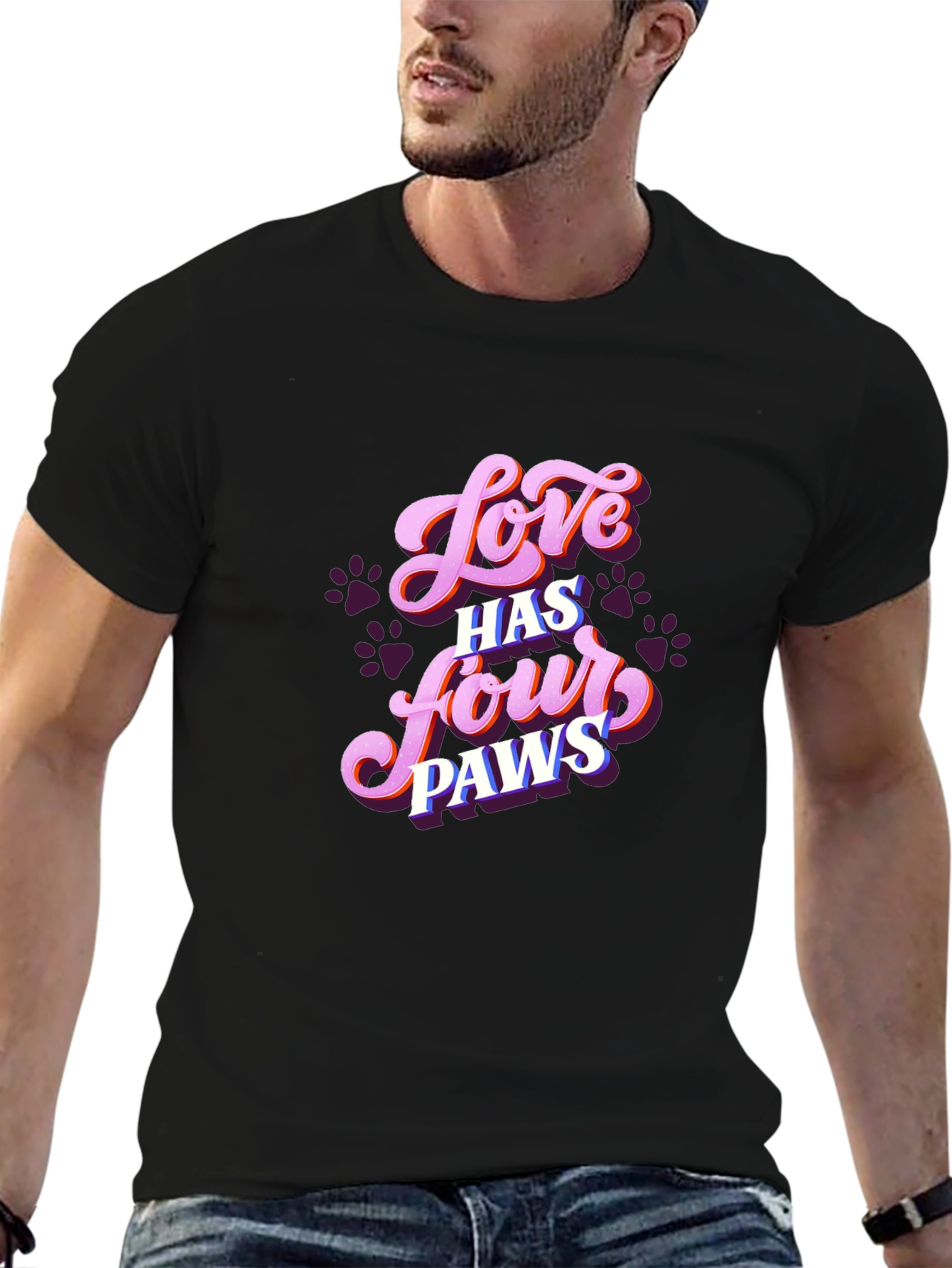 Love Has Four Paws Black Tee