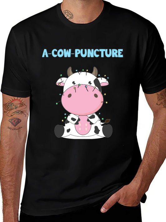 A-Cow-Puncture T-Shirt Funny Cute Cow Acupuncture Tee