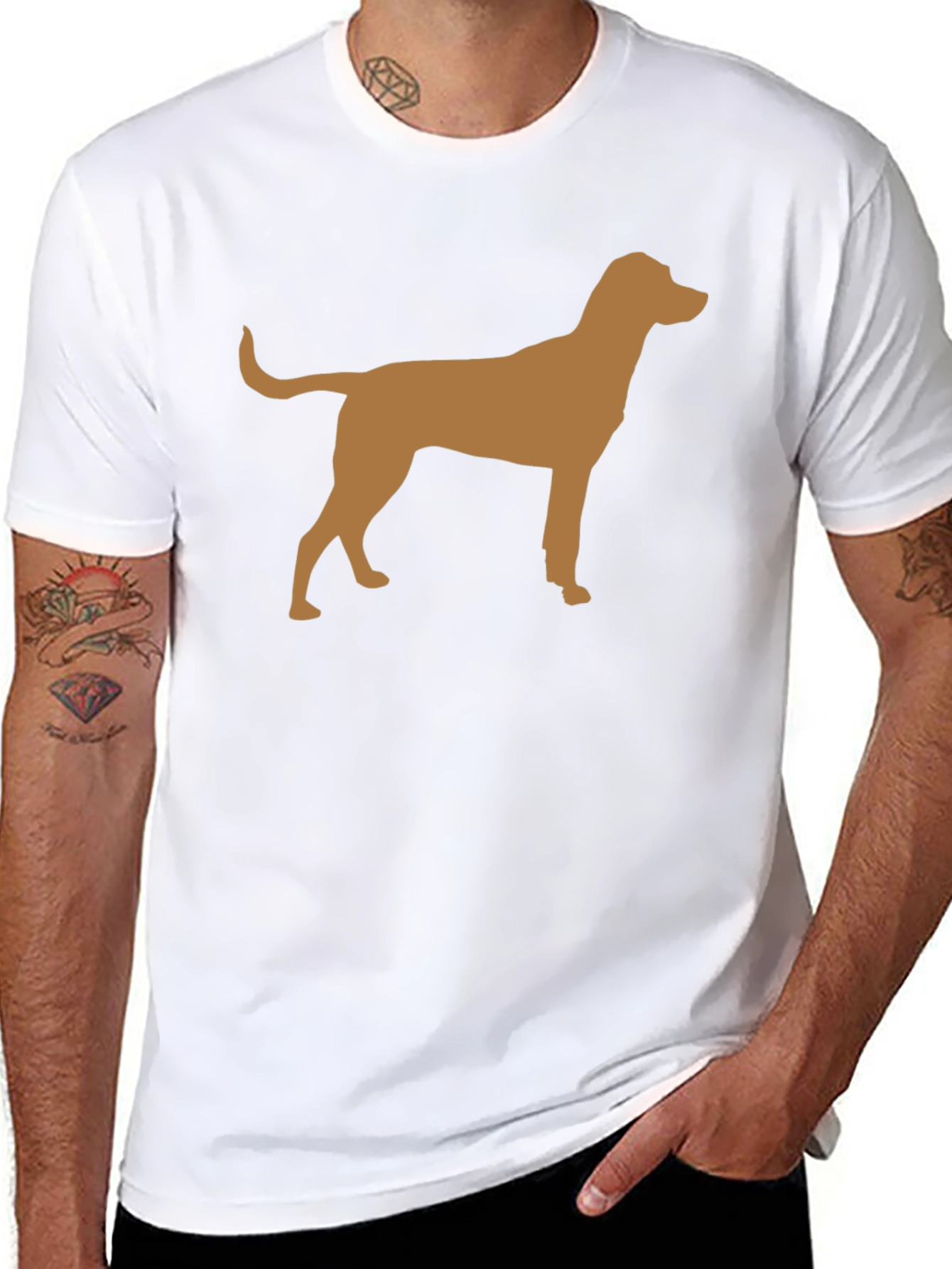 Dog Silhouette Black T-Shirt
