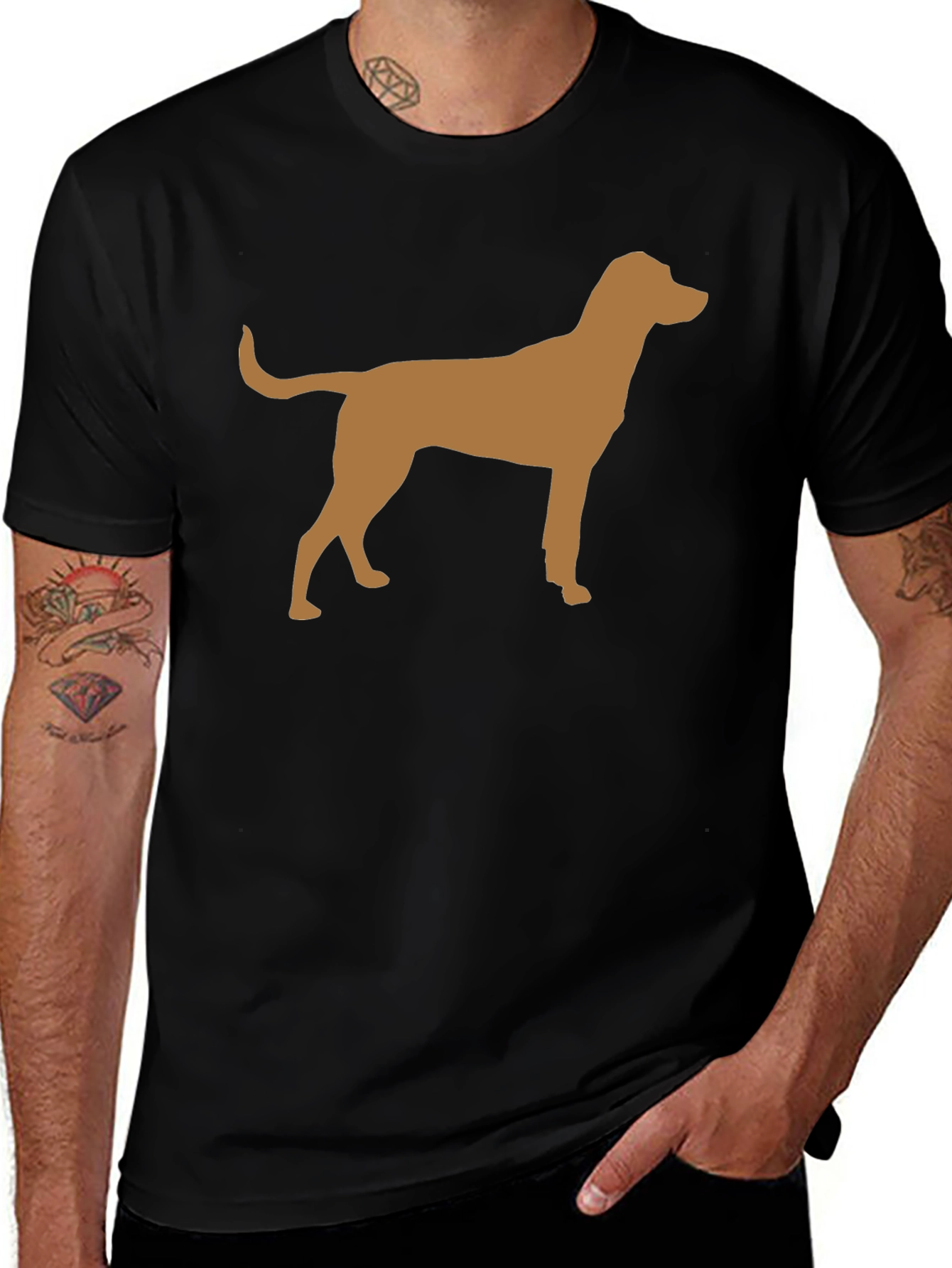 Dog Silhouette Black T-Shirt