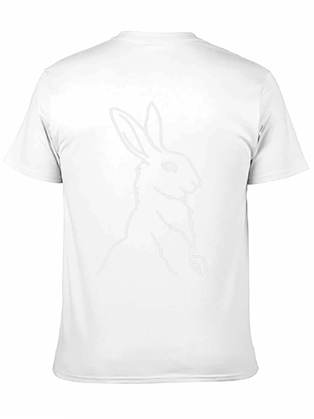 Rabbit Outline Black T-Shirt - Minimalist Style
