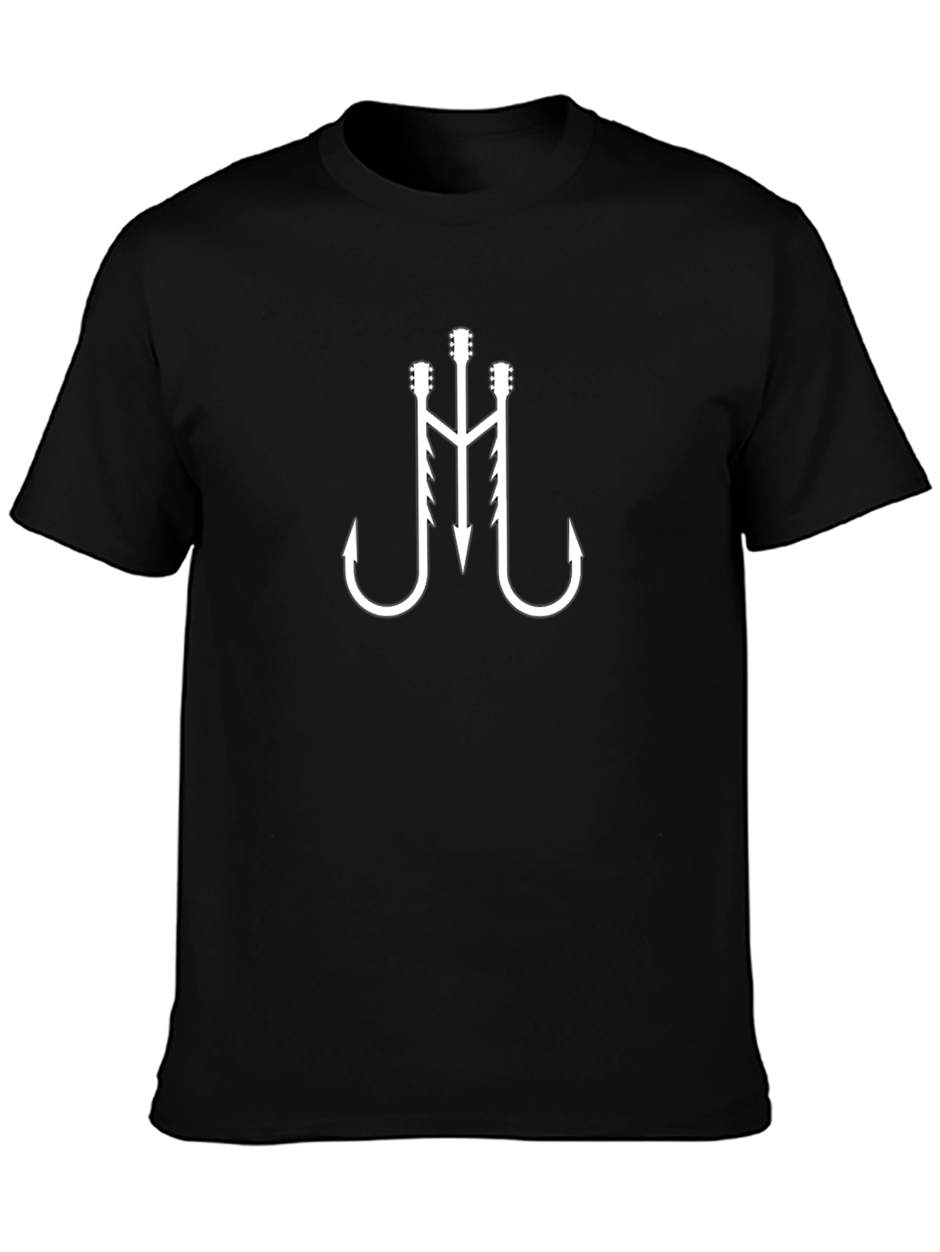 Guitar Hook Graphic Tee - Black Cotton T-Shirt