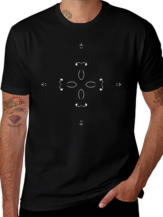 Modern Geometric Black T-Shirt