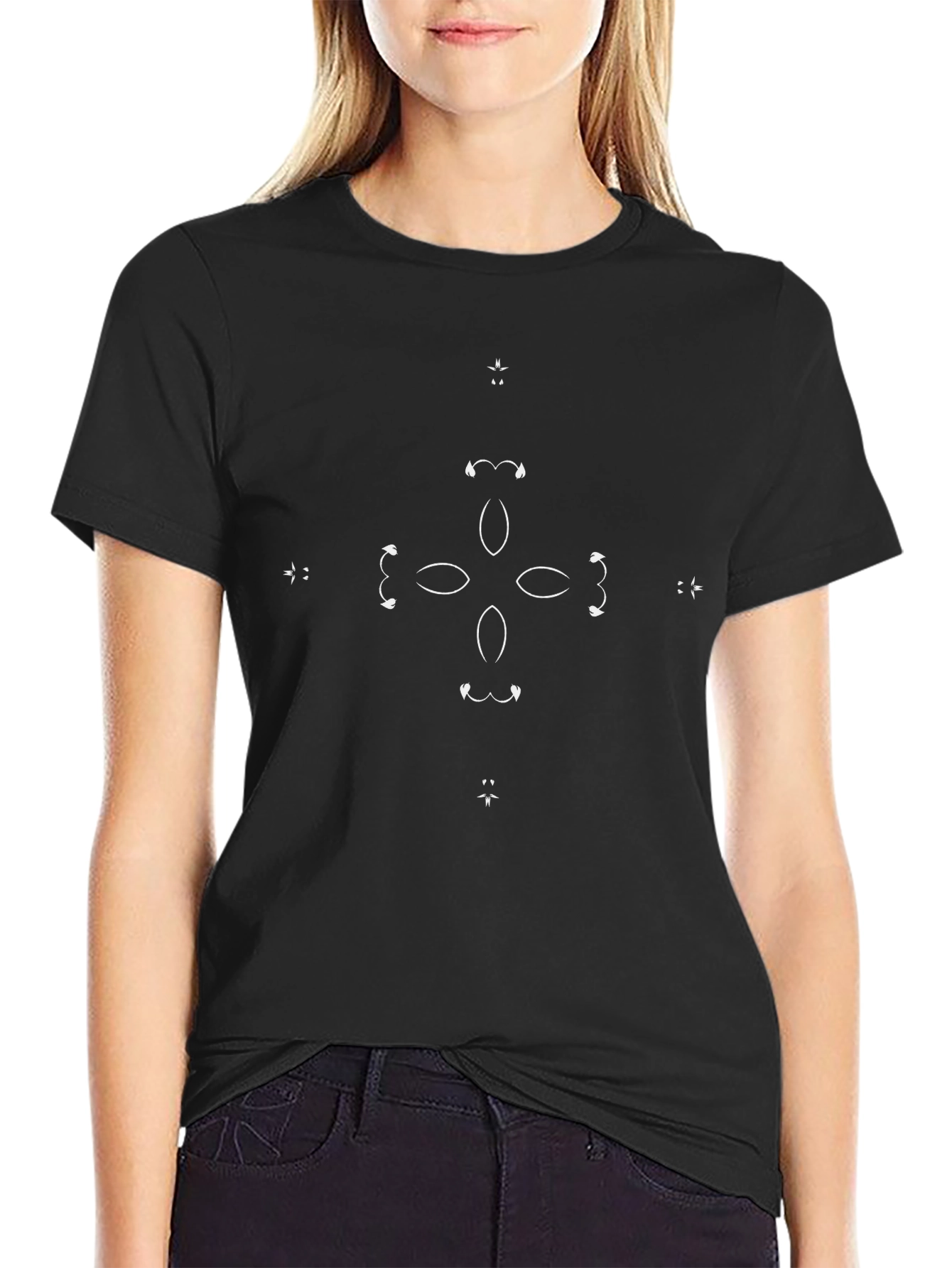 Modern Geometric Black T-Shirt