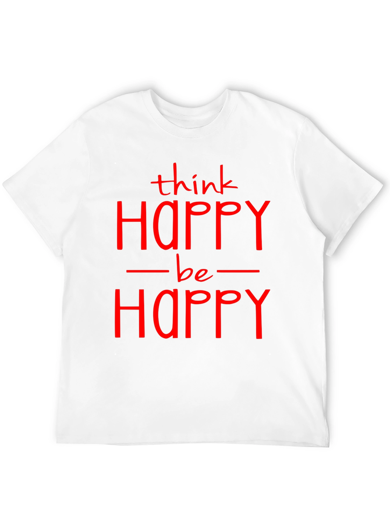 Think Happy Be Happy Graphic T-Shirt - Black
