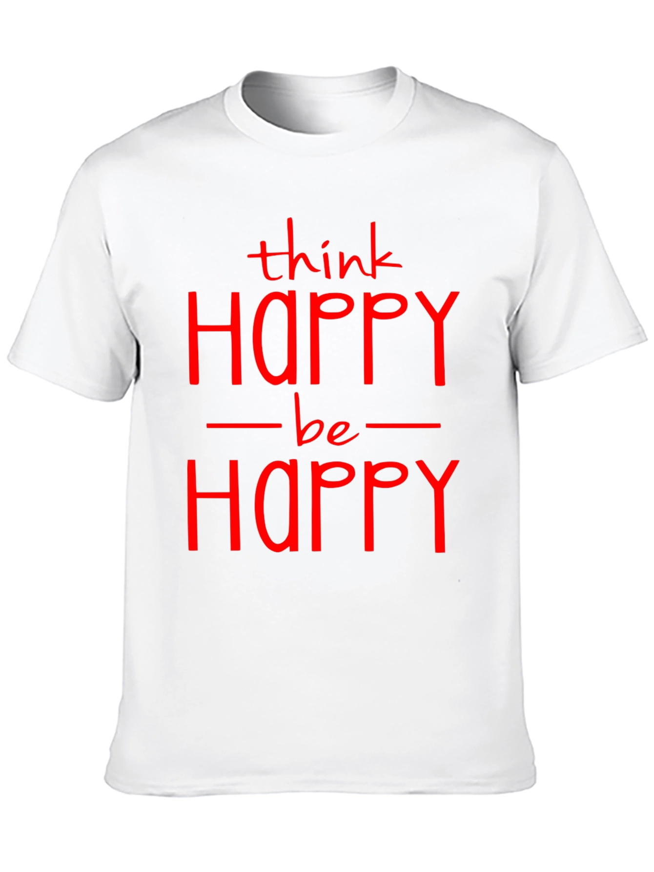 Think Happy Be Happy Graphic T-Shirt - Black