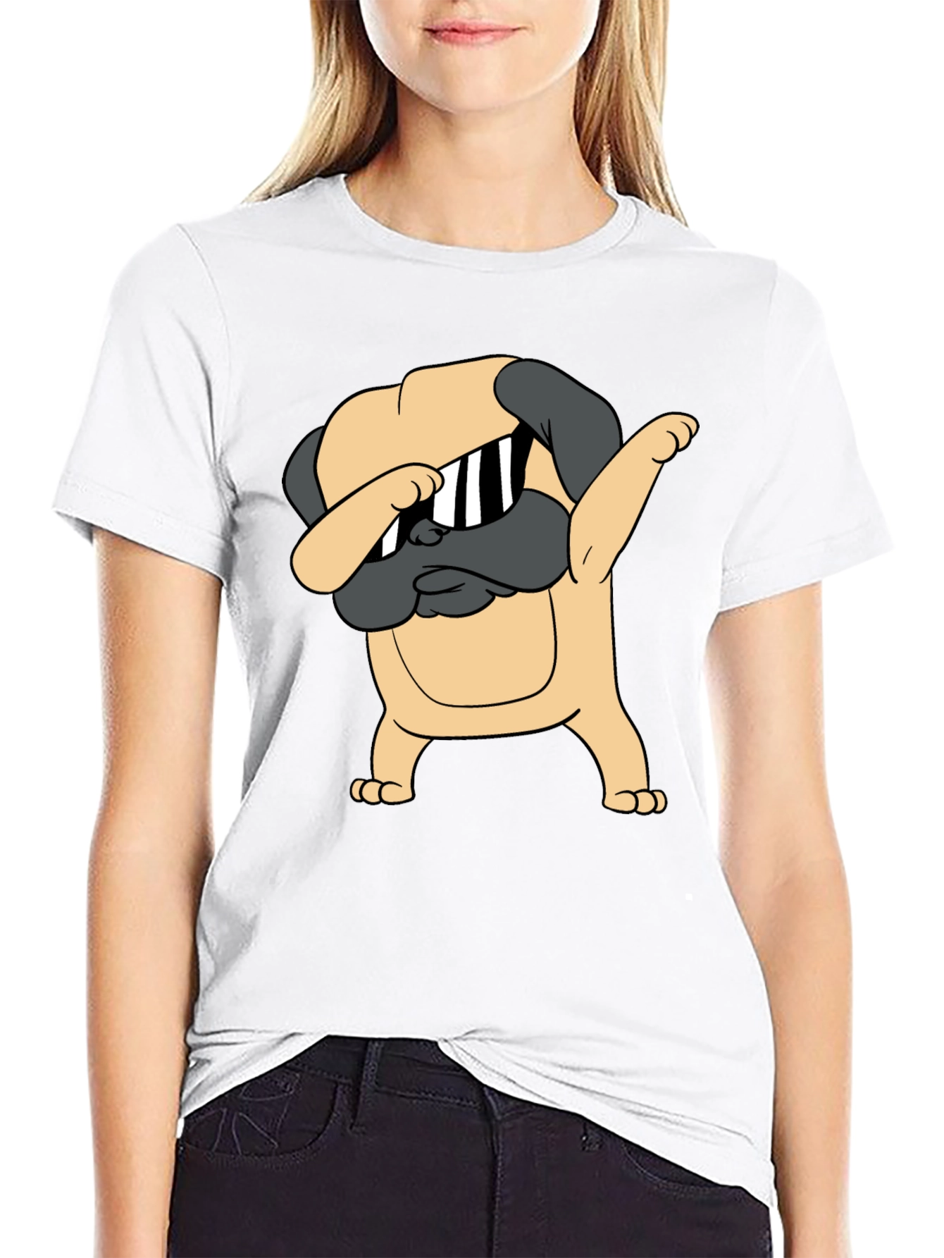 Dabbing Pug Graphic Tee - Cool Dog T-Shirt