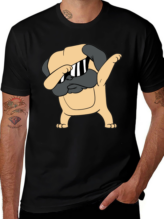Dabbing Pug Graphic Tee - Cool Dog T-Shirt