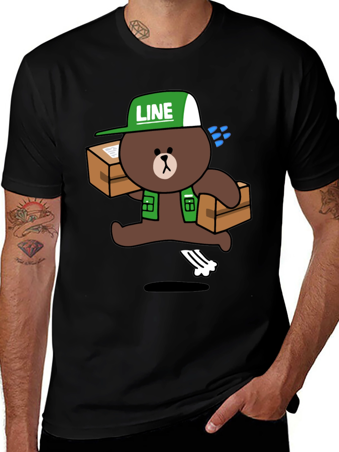 LINE Friends Brown Bear Delivery T-Shirt