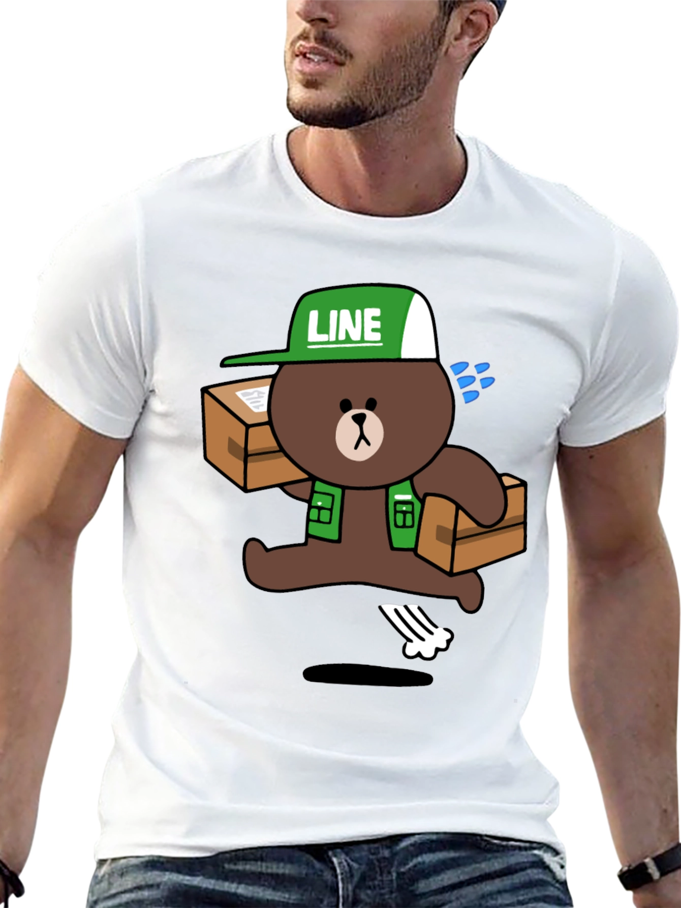 LINE Friends Brown Bear Delivery T-Shirt