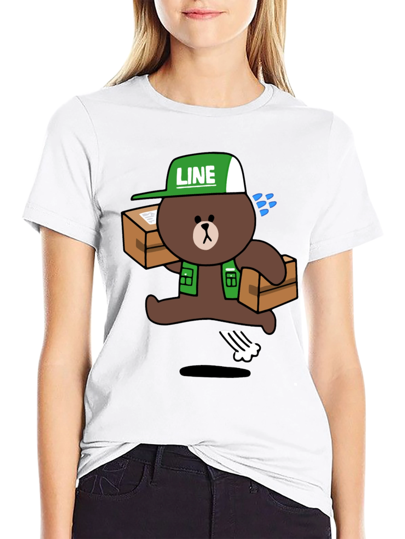 LINE Friends Brown Bear Delivery T-Shirt