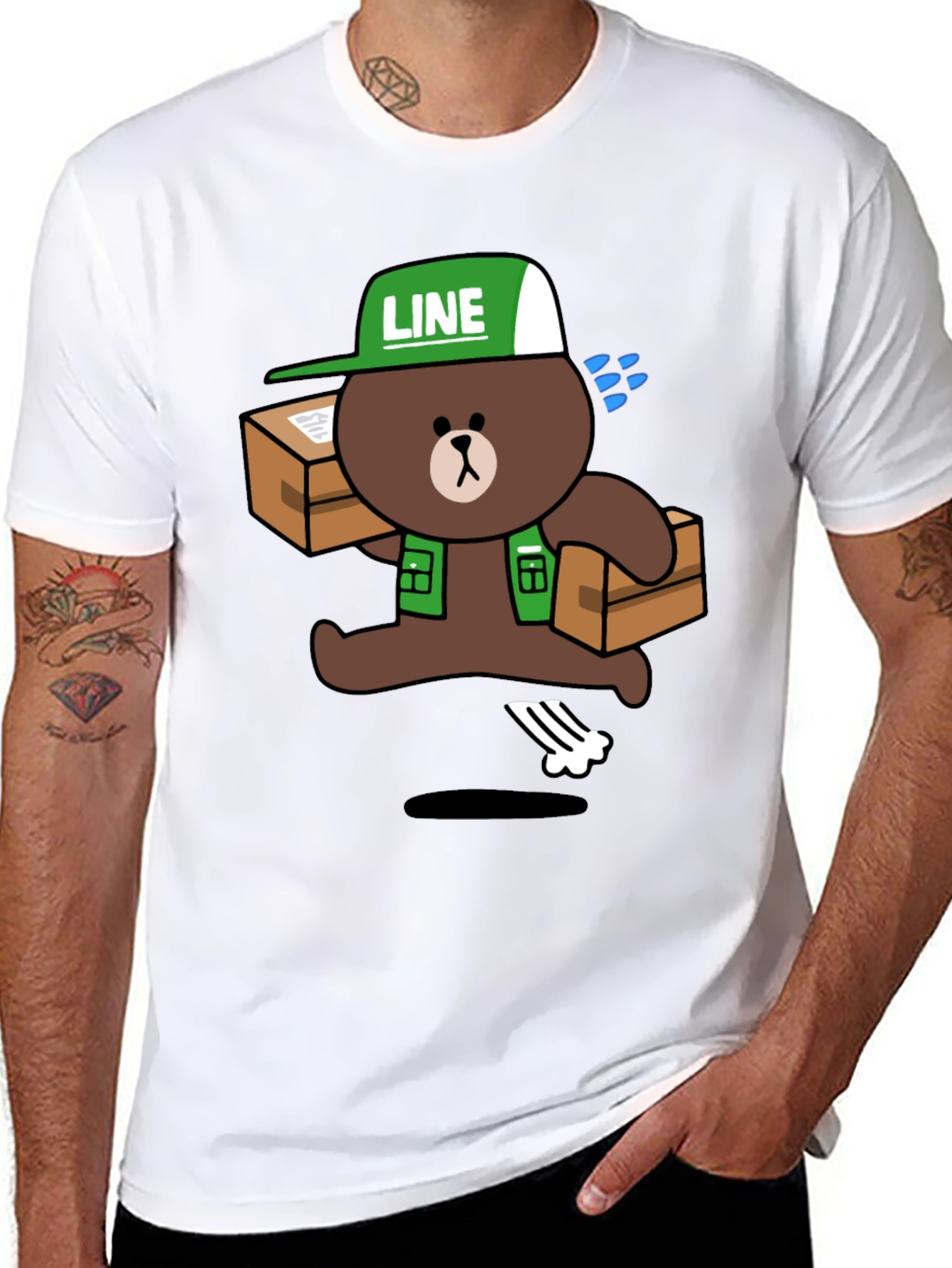 LINE Friends Brown Bear Delivery T-Shirt