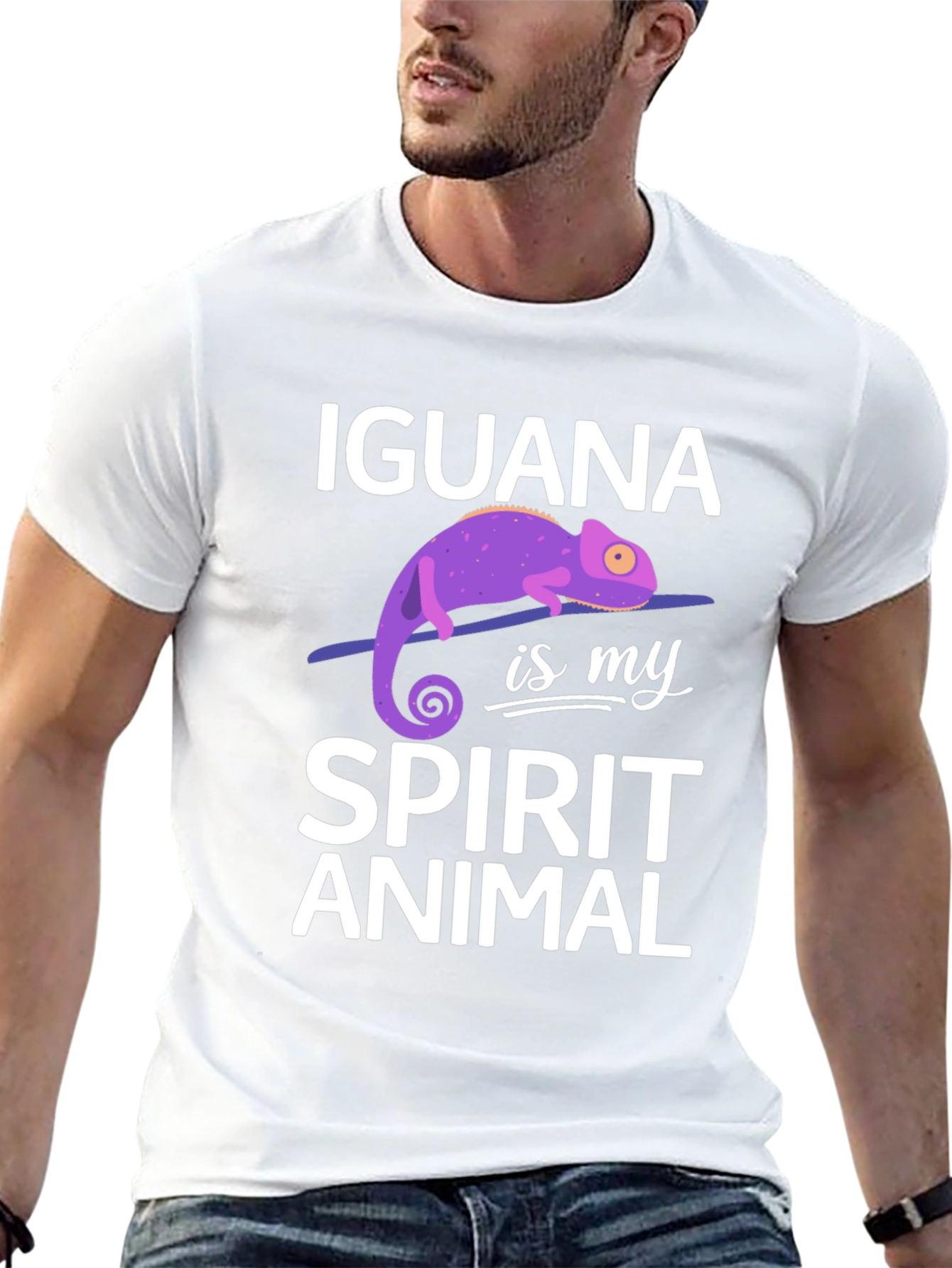 Iguana Spirit Animal Graphic Tee Soft Cotton Unisex T-Shirt