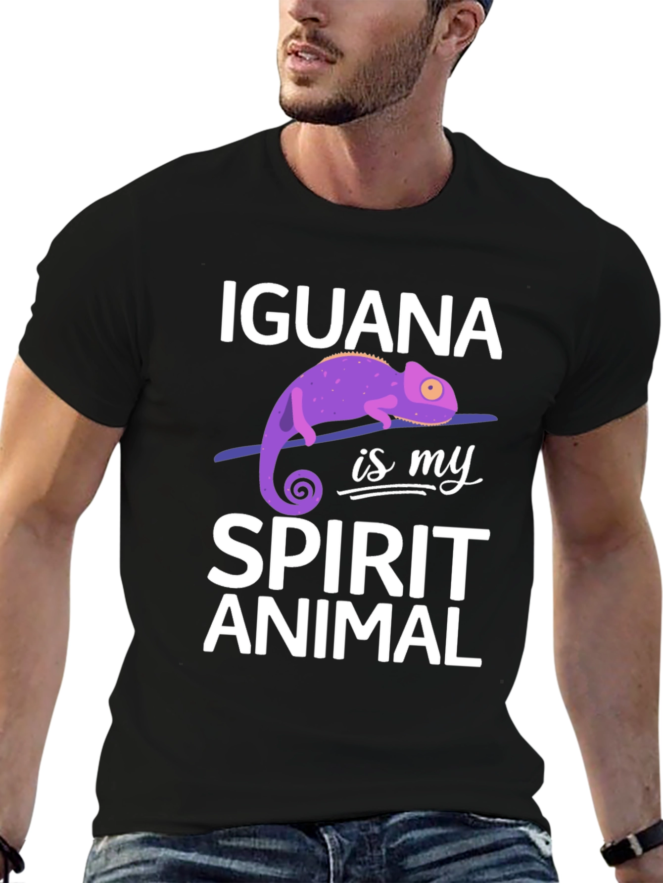 Iguana Spirit Animal Graphic Tee Soft Cotton Unisex T-Shirt