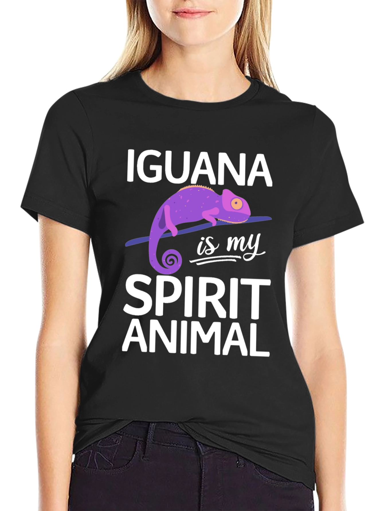 Iguana Spirit Animal Graphic Tee Soft Cotton Unisex T-Shirt