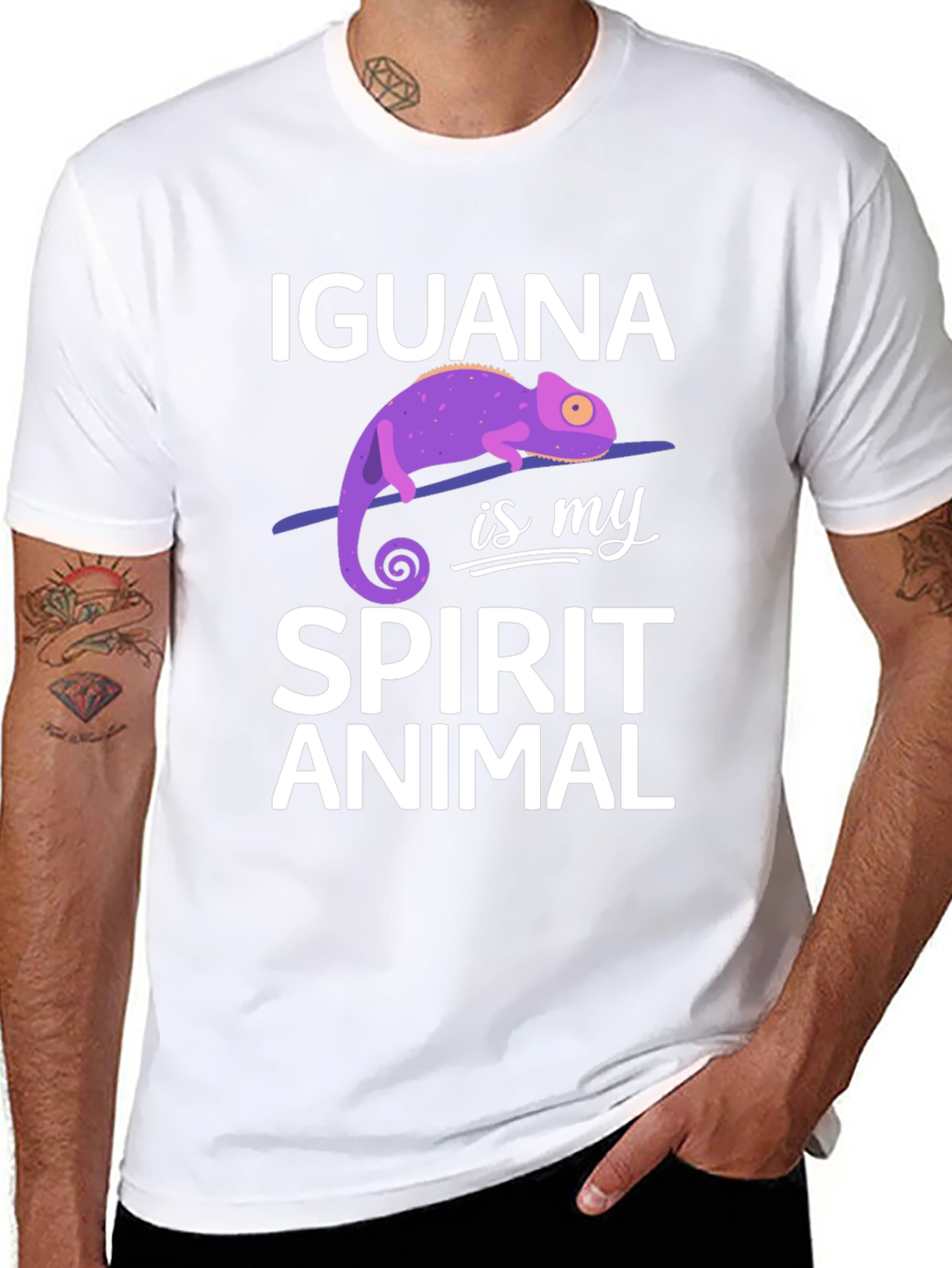 Iguana Spirit Animal Graphic Tee Soft Cotton Unisex T-Shirt