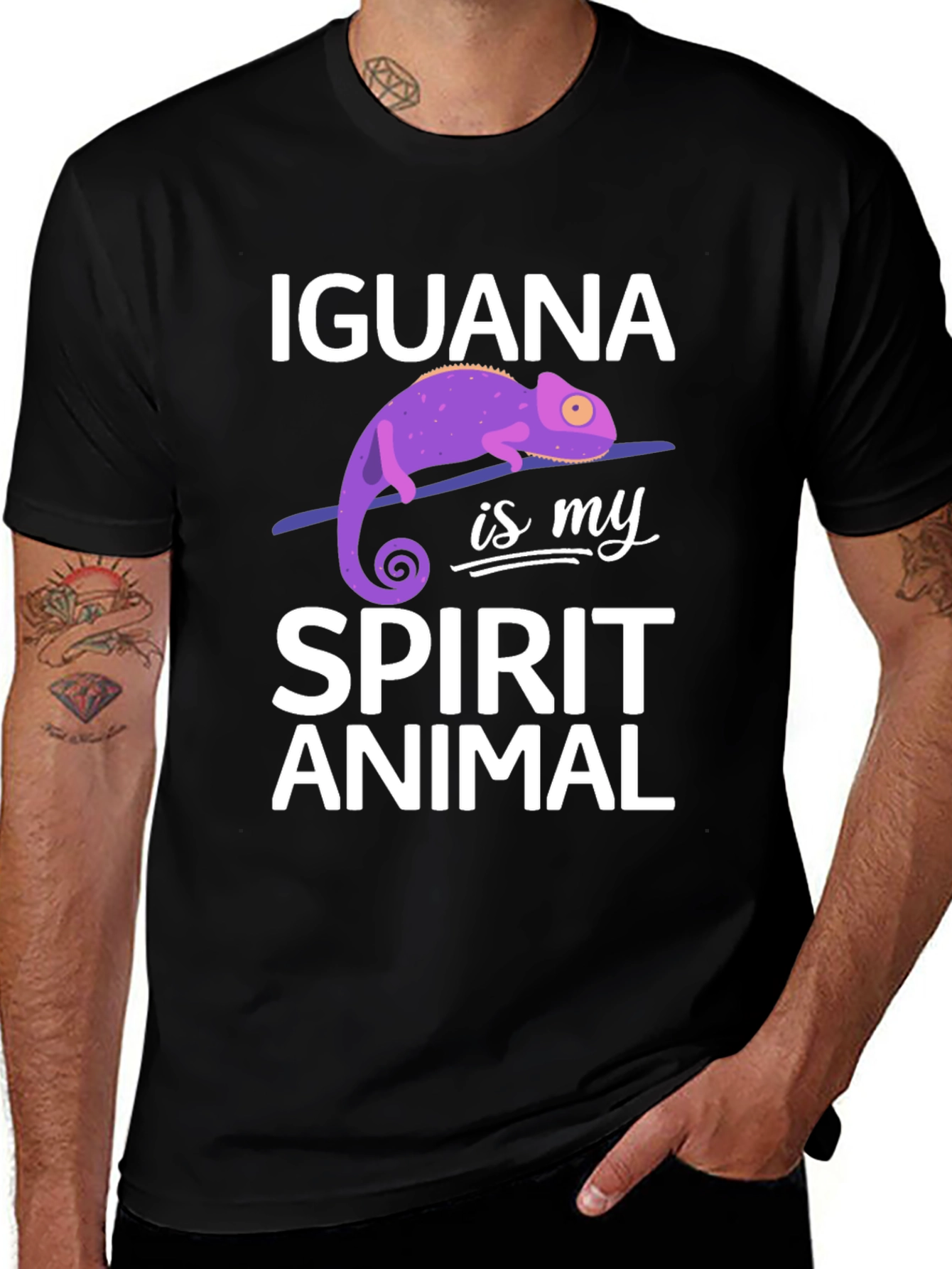 Iguana Spirit Animal Graphic Tee Soft Cotton Unisex T-Shirt