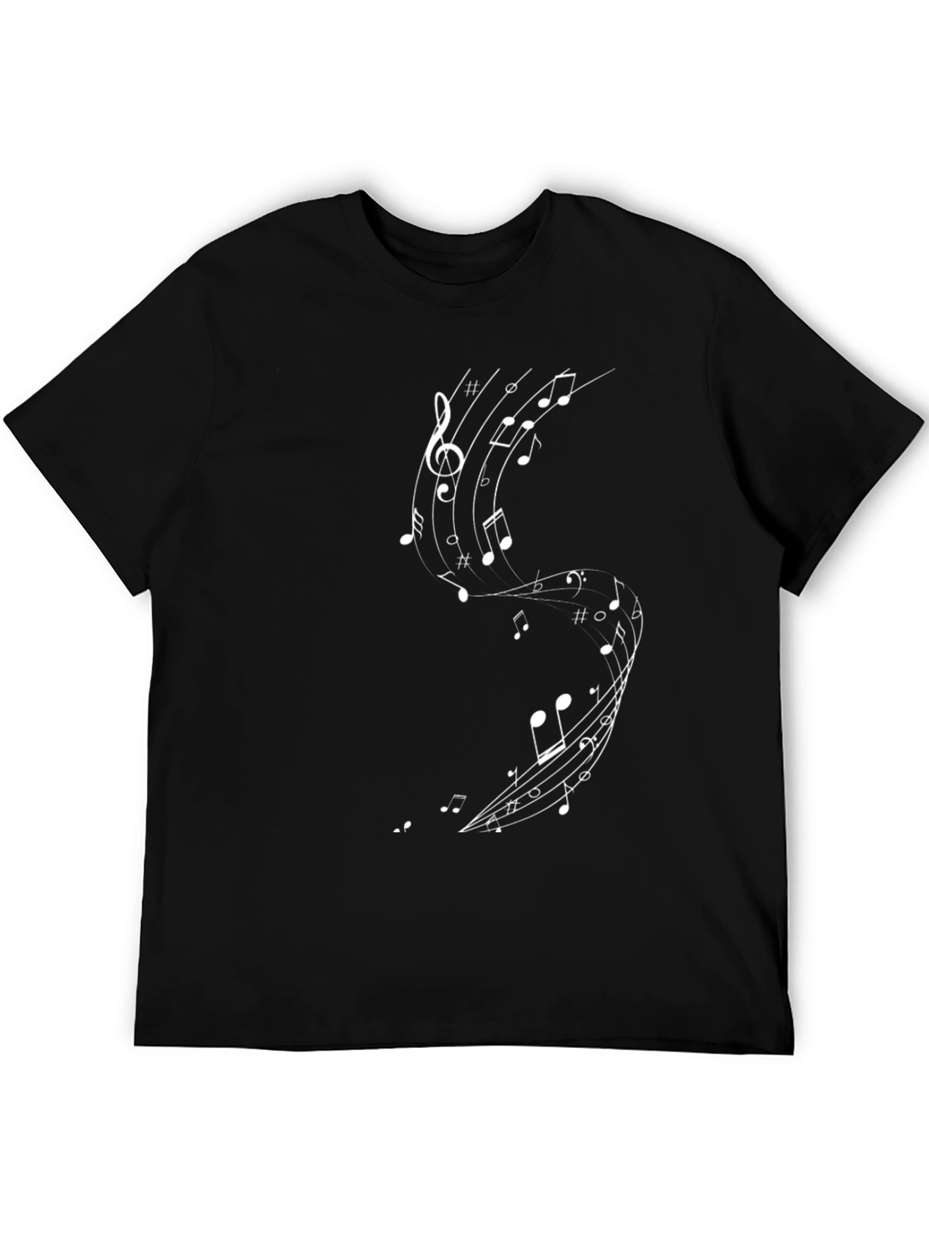 Musical Note Graphic Black T-Shirt