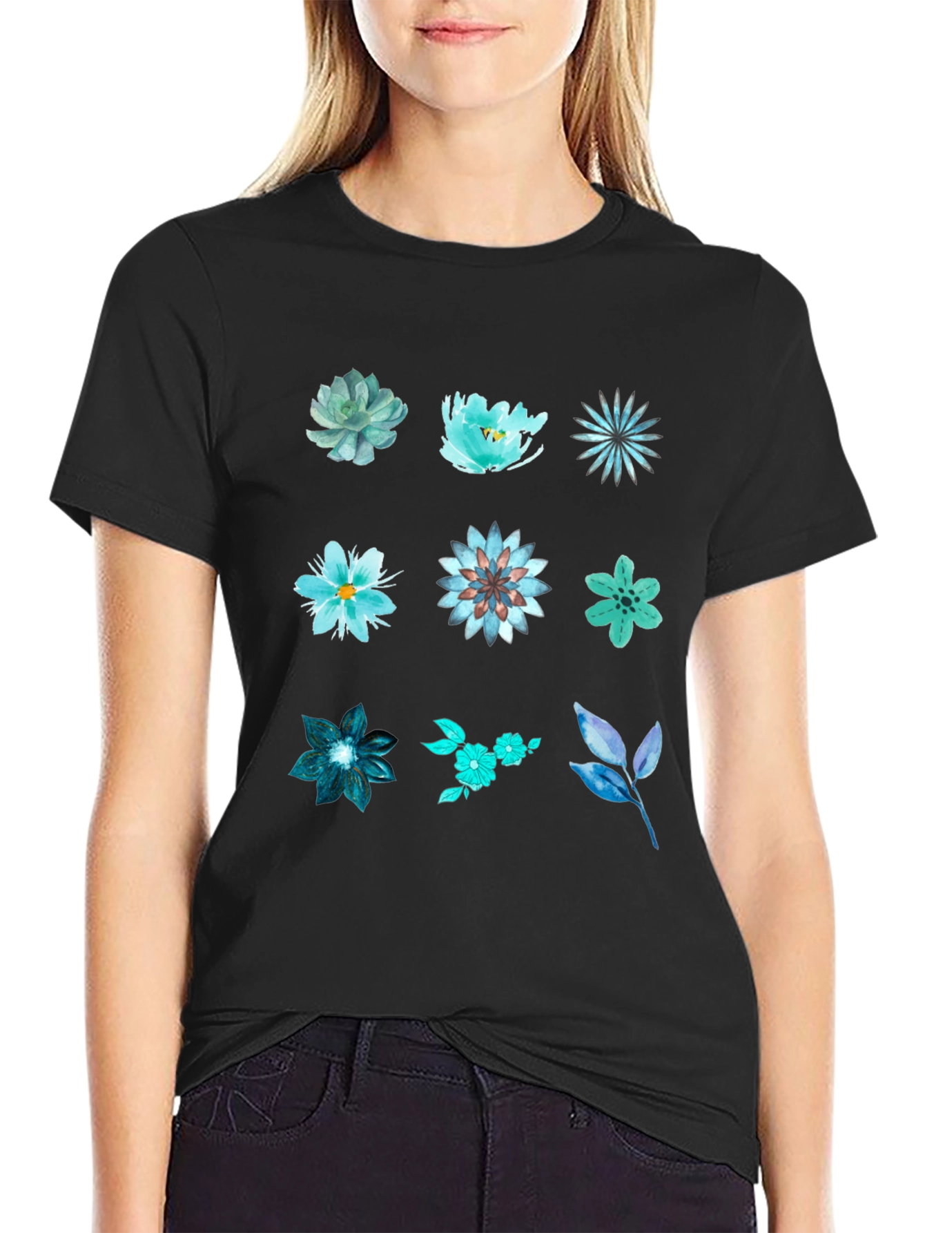 Floral Print Crewneck T-Shirt
