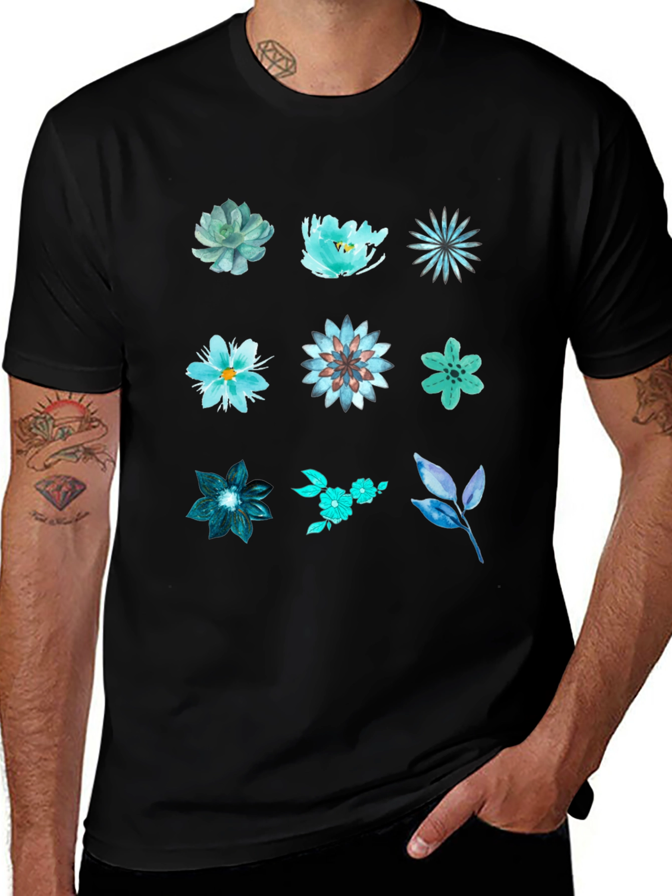 Floral Print Crewneck T-Shirt