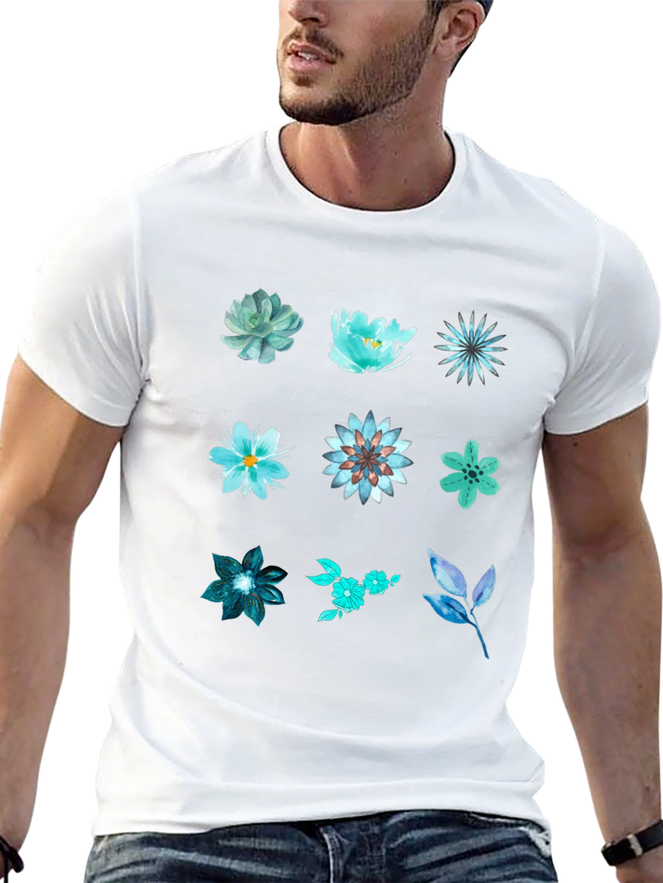 Floral Print Crewneck T-Shirt