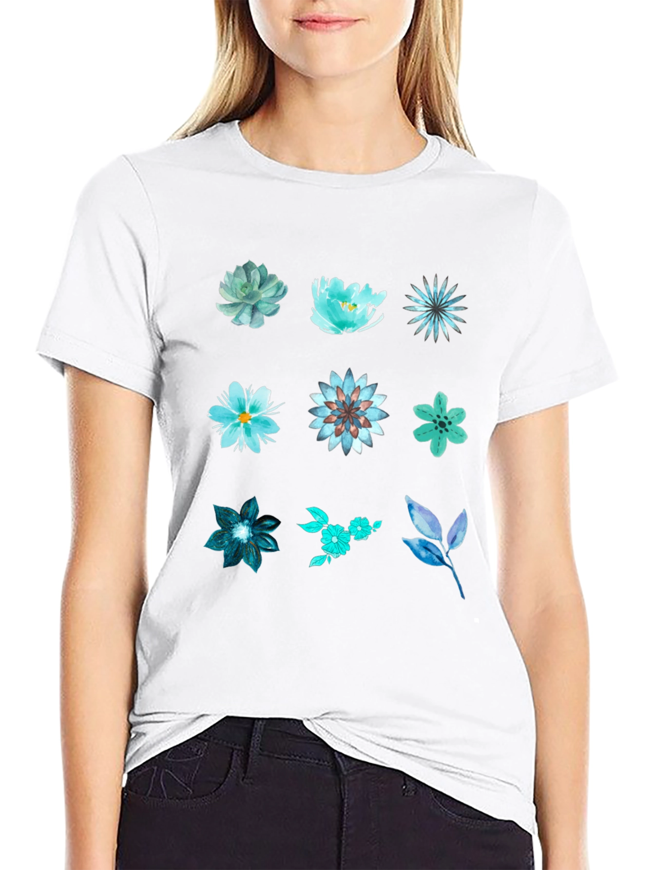Floral Print Crewneck T-Shirt