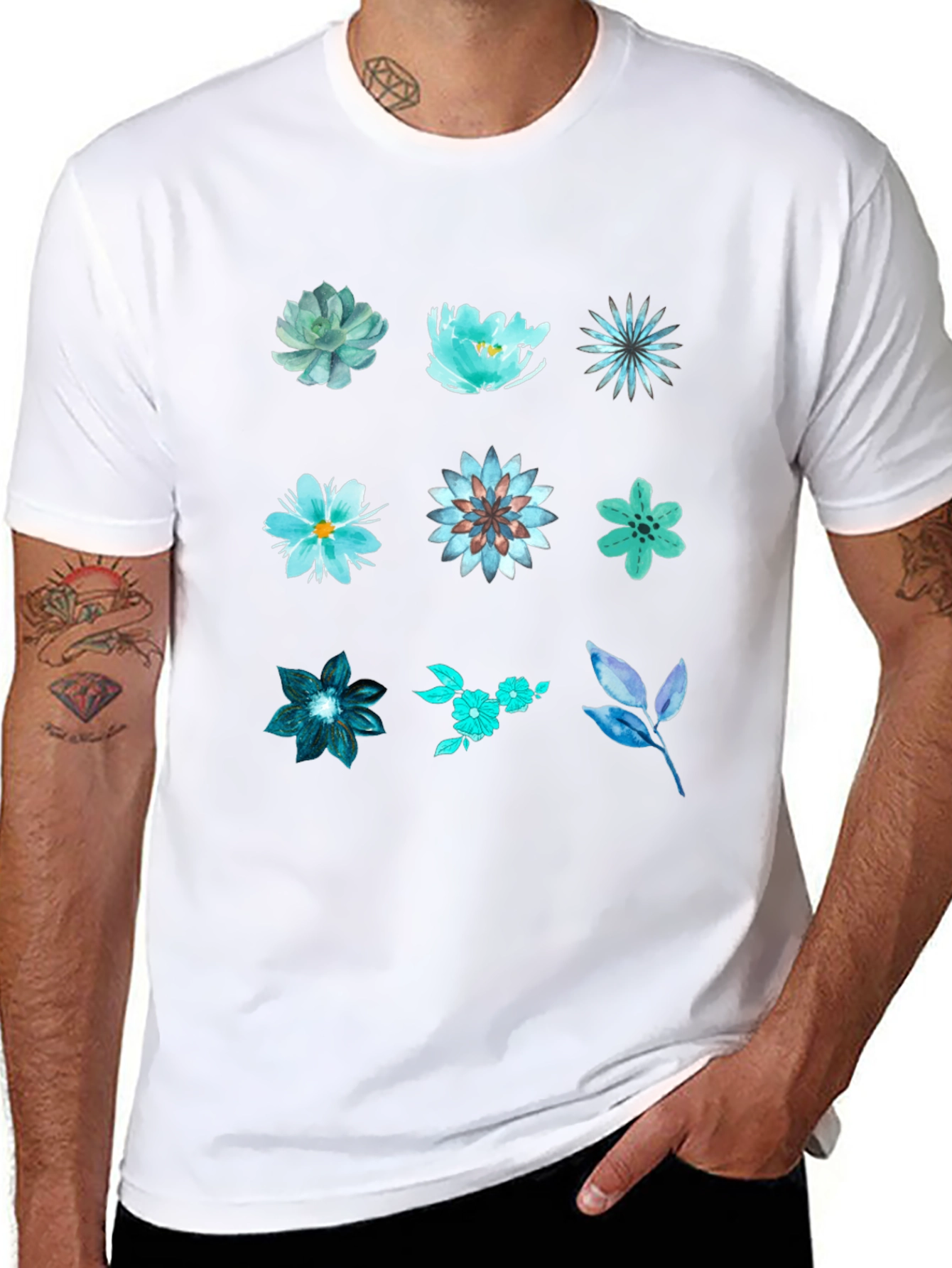 Floral Print Crewneck T-Shirt