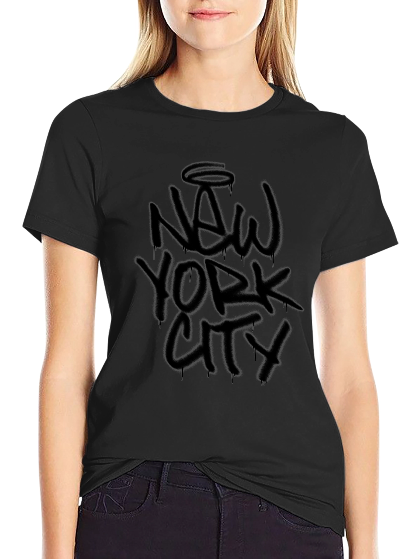 New York City Graffiti Style Black T-Shirt