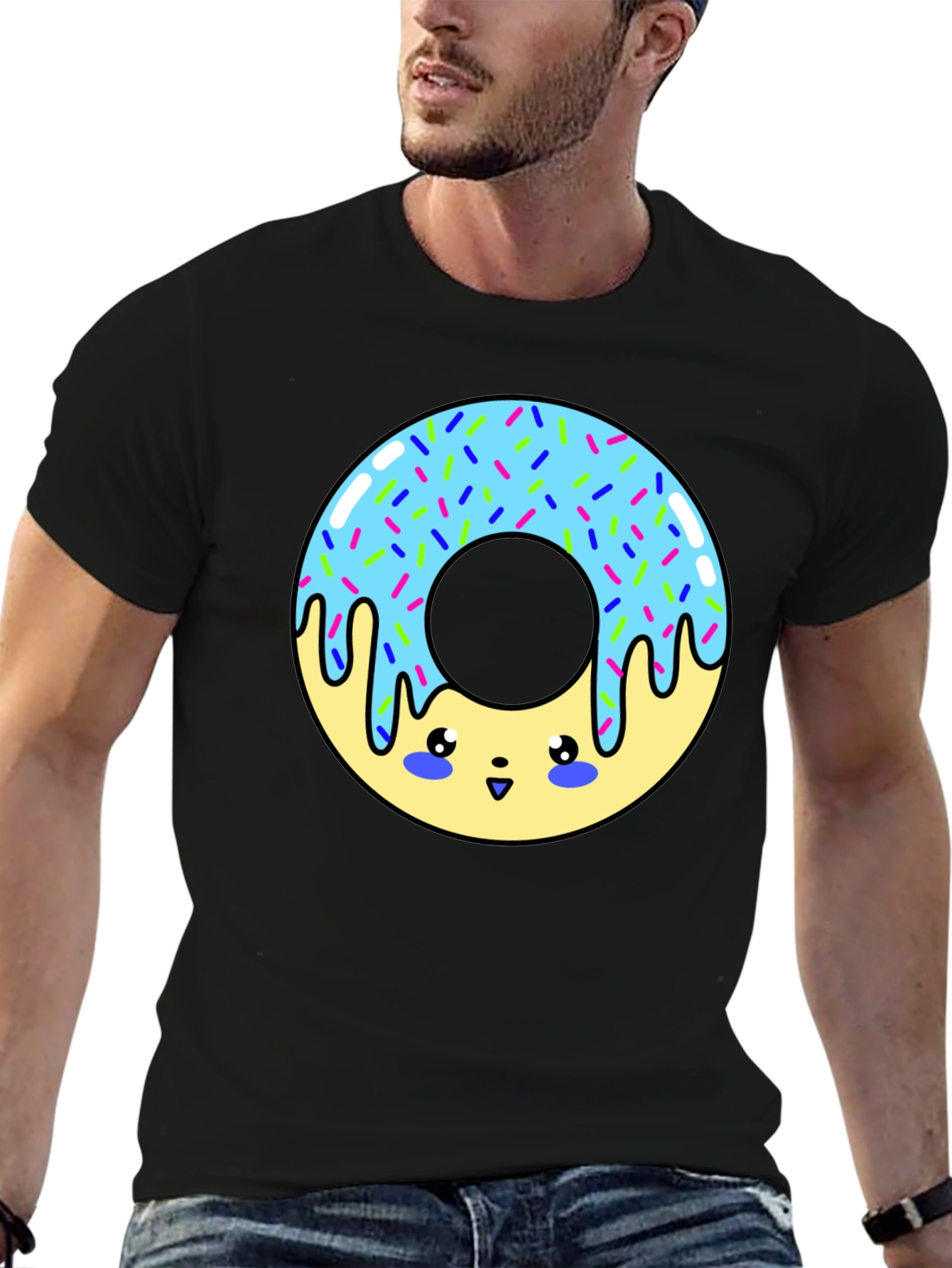 Kawaii Donut Graphic T-Shirt - Unisex Fun Tee