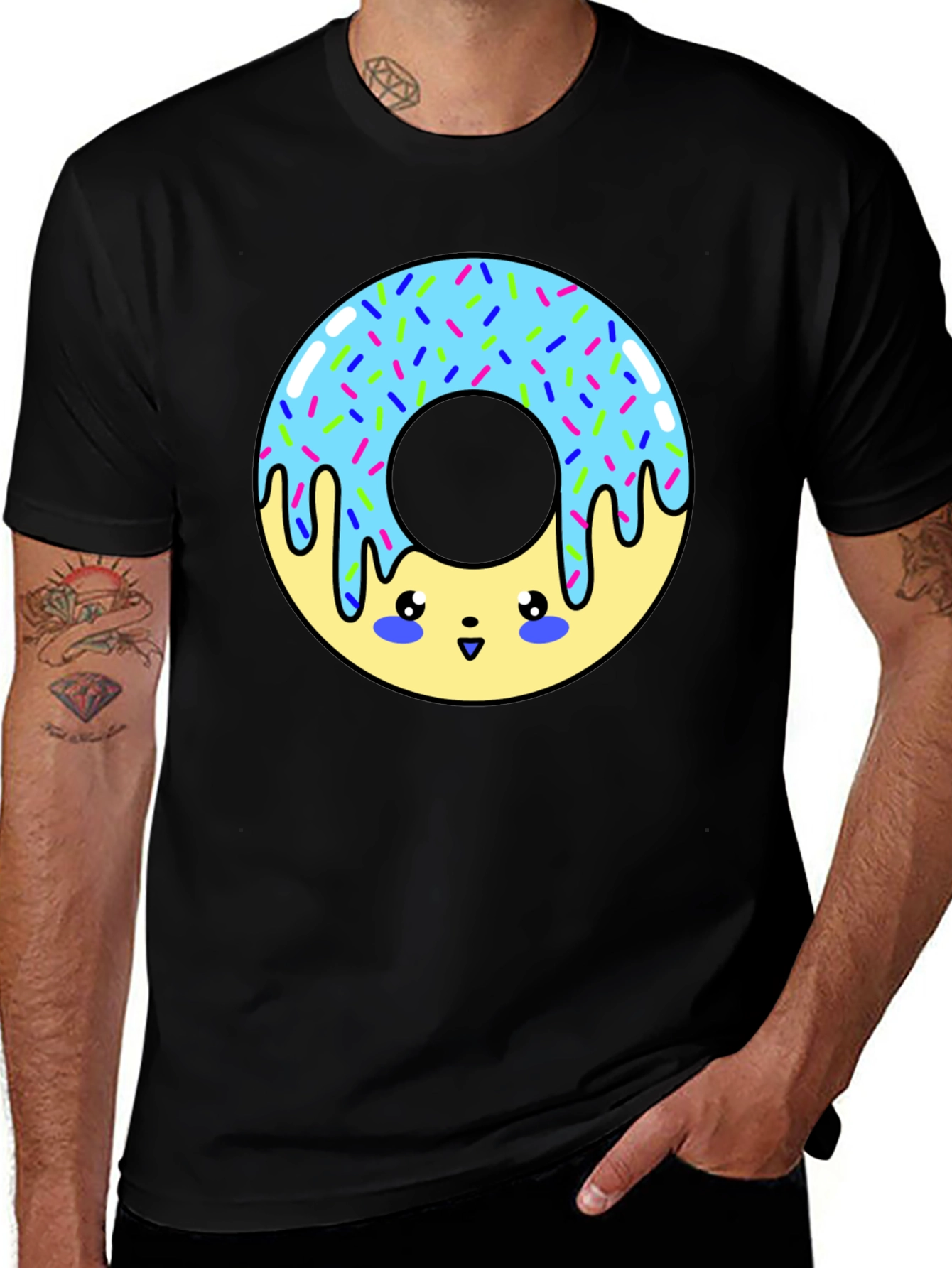 Kawaii Donut Graphic T-Shirt - Unisex Fun Tee