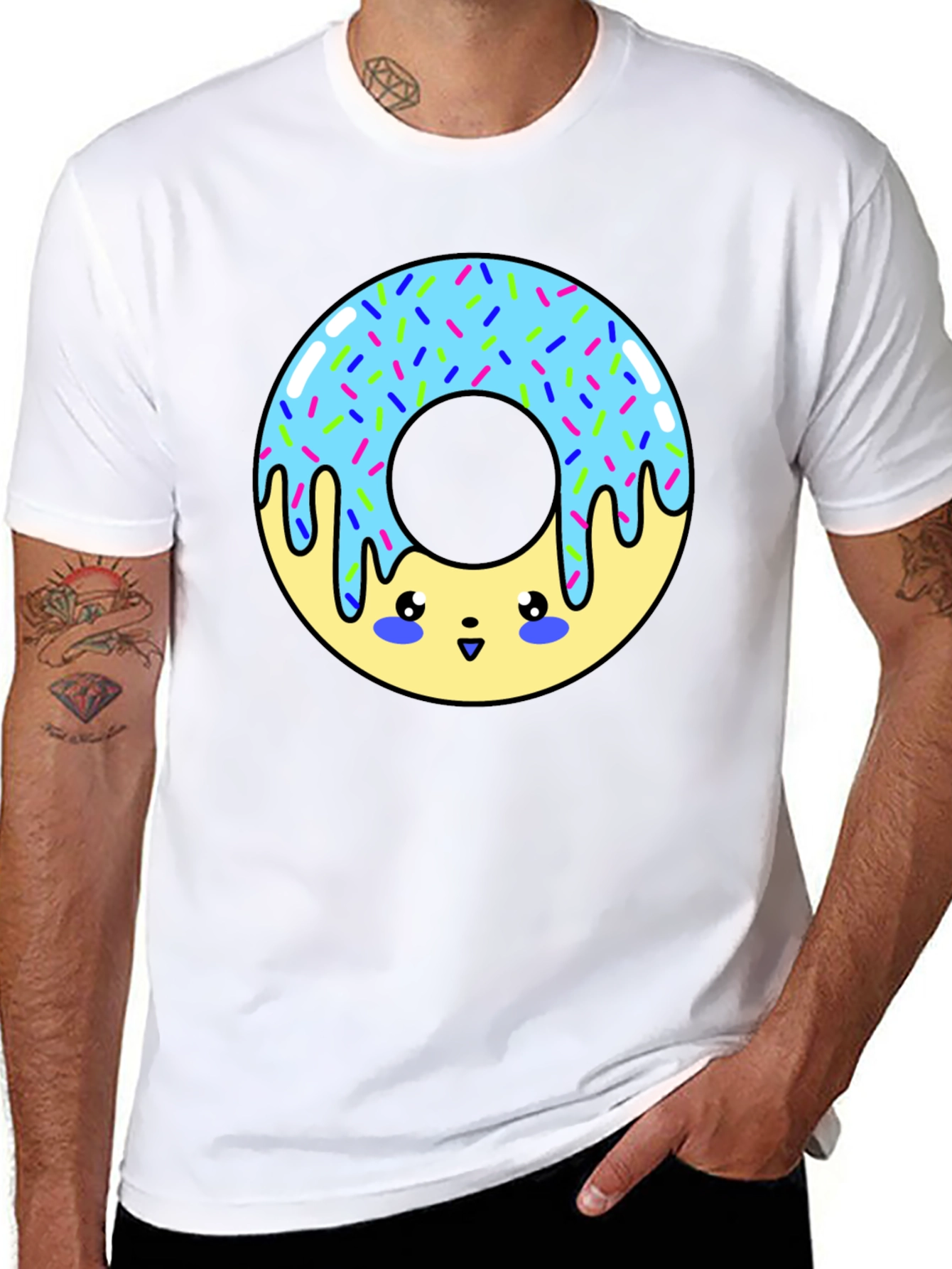 Kawaii Donut Graphic T-Shirt - Unisex Fun Tee