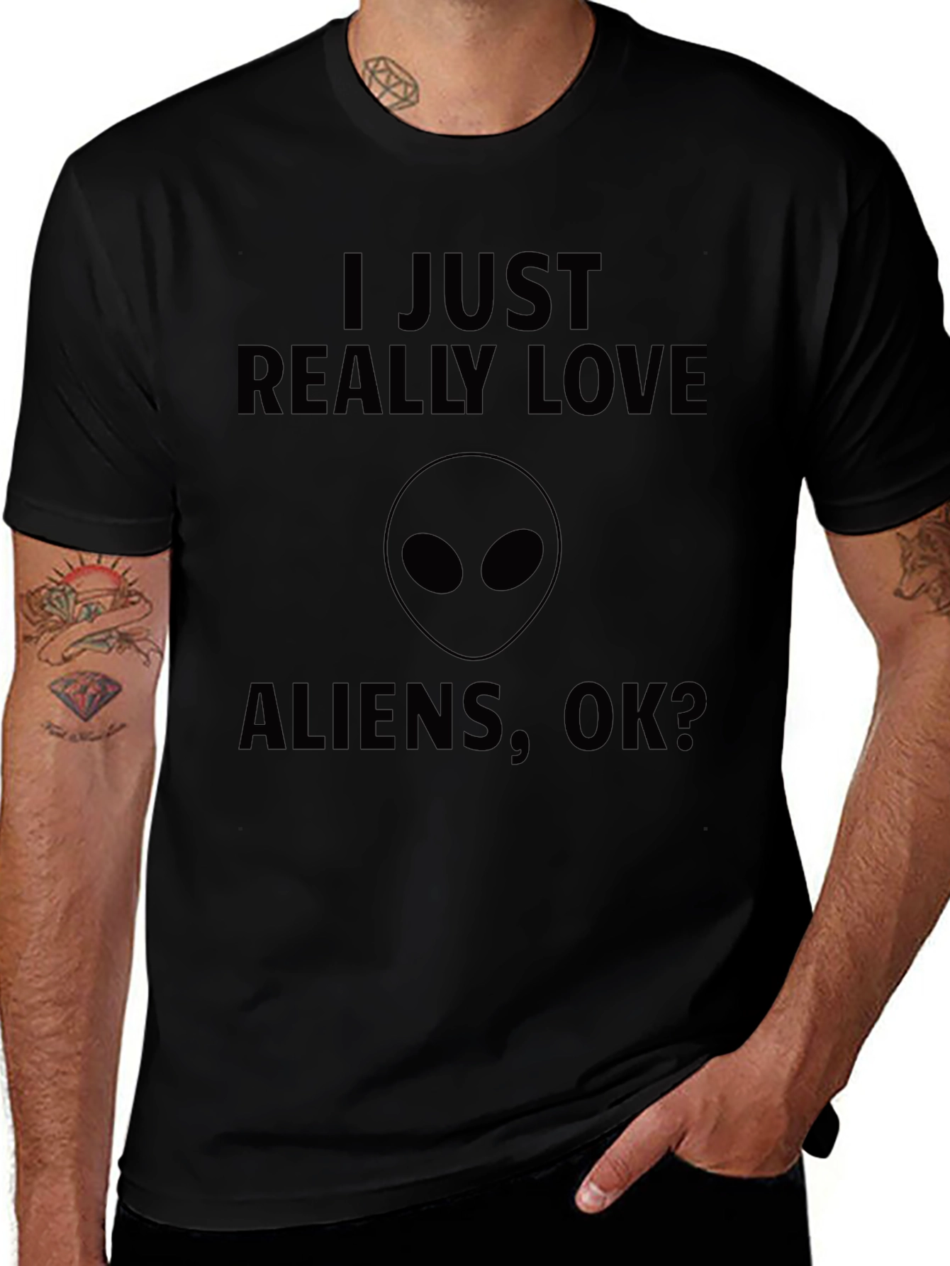 I Love Aliens T-Shirt Funny Alien Graphic Tee