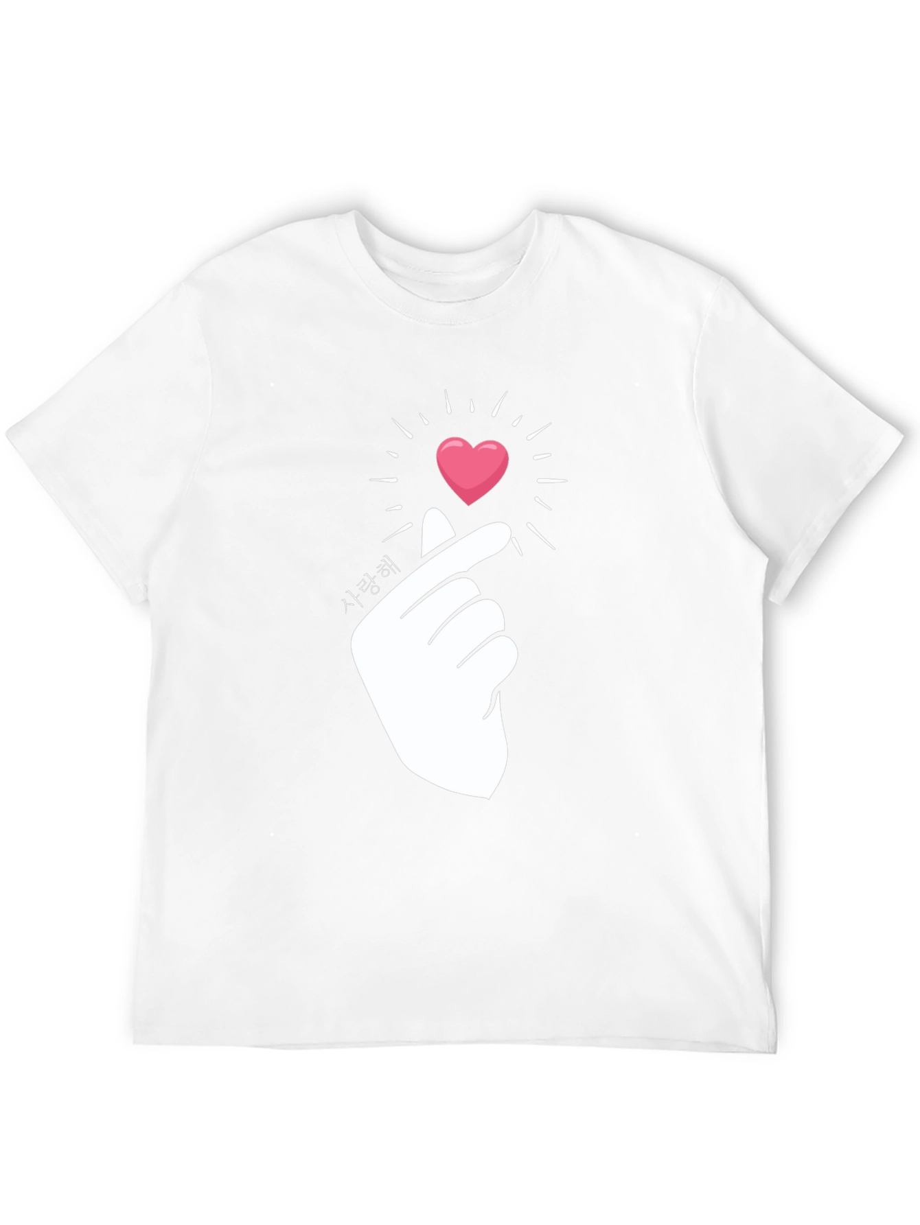 Korean Finger Heart T-Shirt - Saranghae Design
